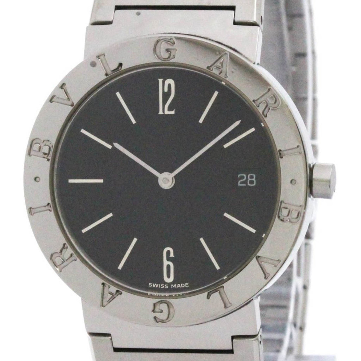 Pre-Owned BVLGARI BVLGARI-BVLGARI Steel Quartz Mens Watch BB33SSD Polished