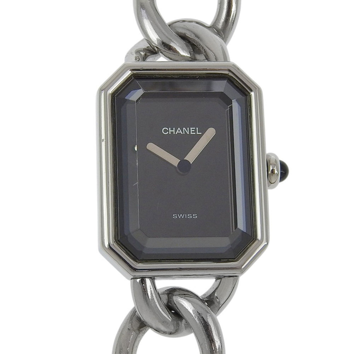 Pre-Owned CHANEL Premiere M Watch H0452 Stainless Steel Quartz Analog Display Black Dial Women's