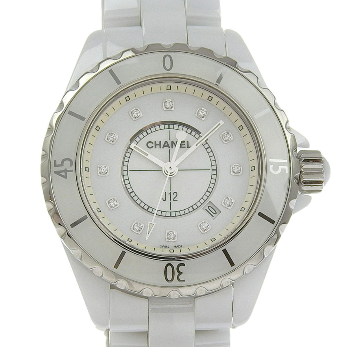 Pre-Owned CHANEL J12 watch with 12 diamonds