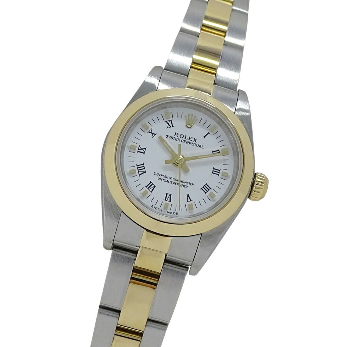 Pre-Owned Rolex ROLEX Oyster Perpetual 76183 Y-series watch, ladies', automatic, AT, stainless steel, SS, gold, YG, combination, polished