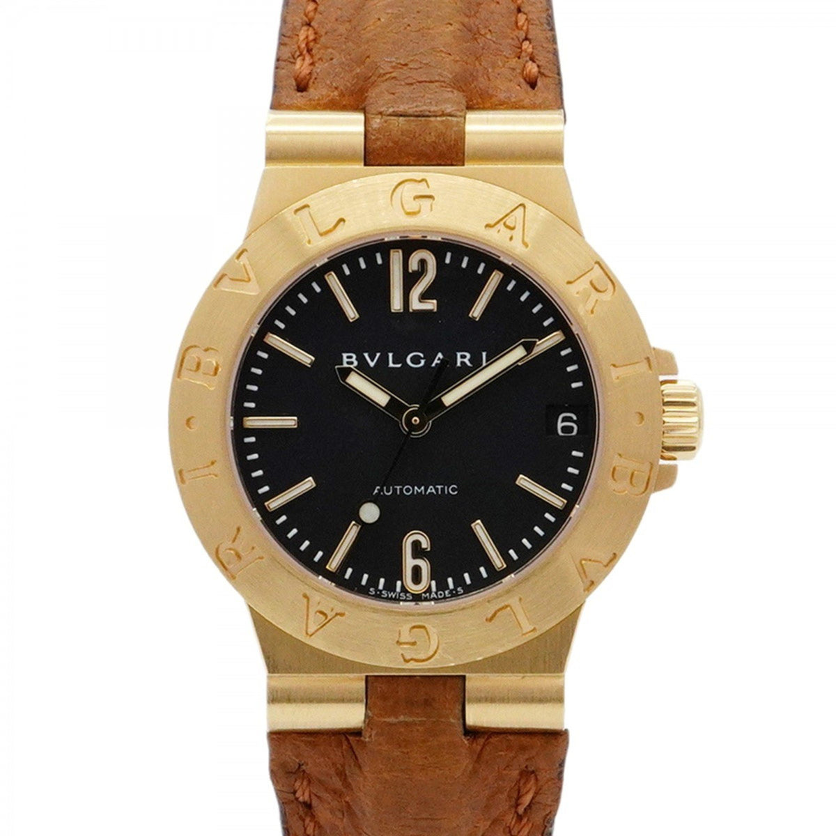 Montre femme d'occasion Bvlgari Diagono Sport LCV29GLD à cadran noir 