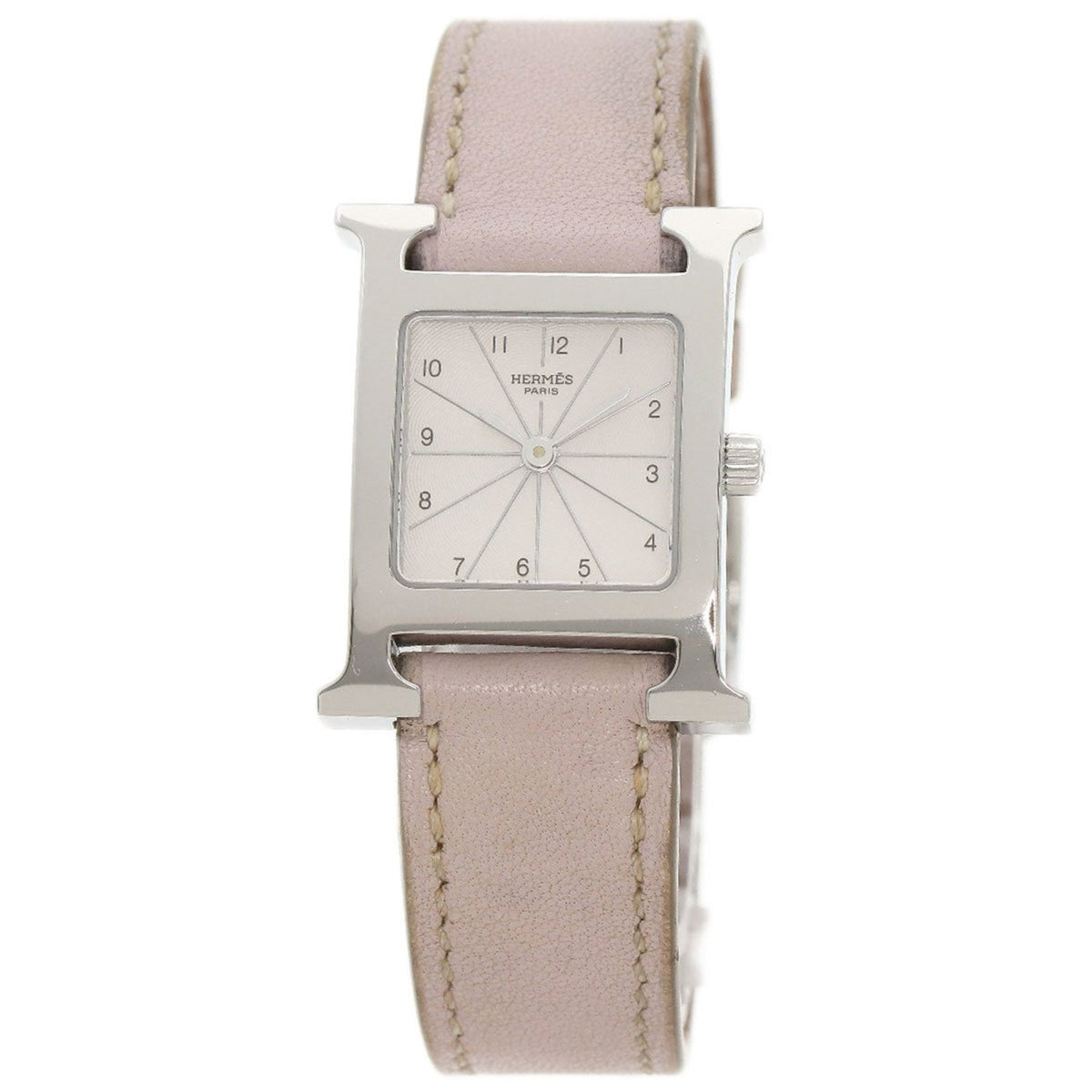Pre-Owned Hermes HH1.210 H Watch Stainless Steel Leather Ladies HERMES