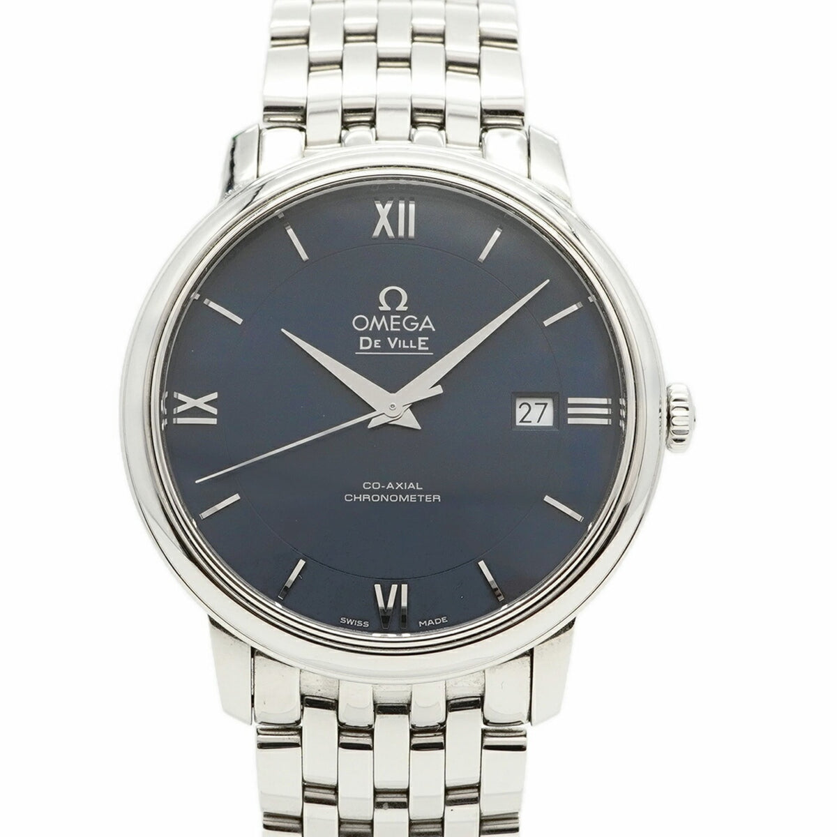 Pre-Owned Omega De Ville 424.10.40.20.03.001 Navy Dial Men's Watch