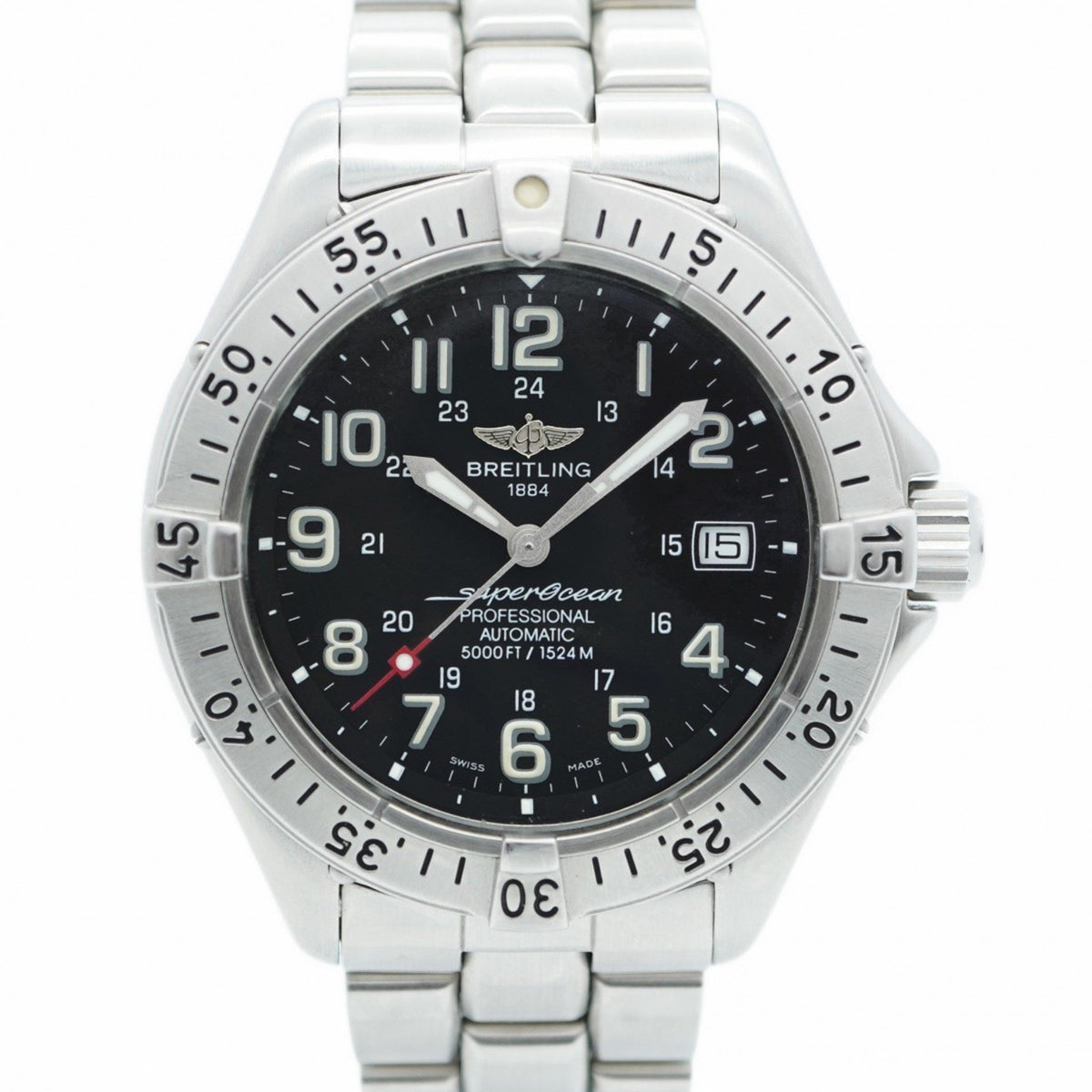 Pre-Owned Breitling Superocean A17045 Black Dial Men's Watch