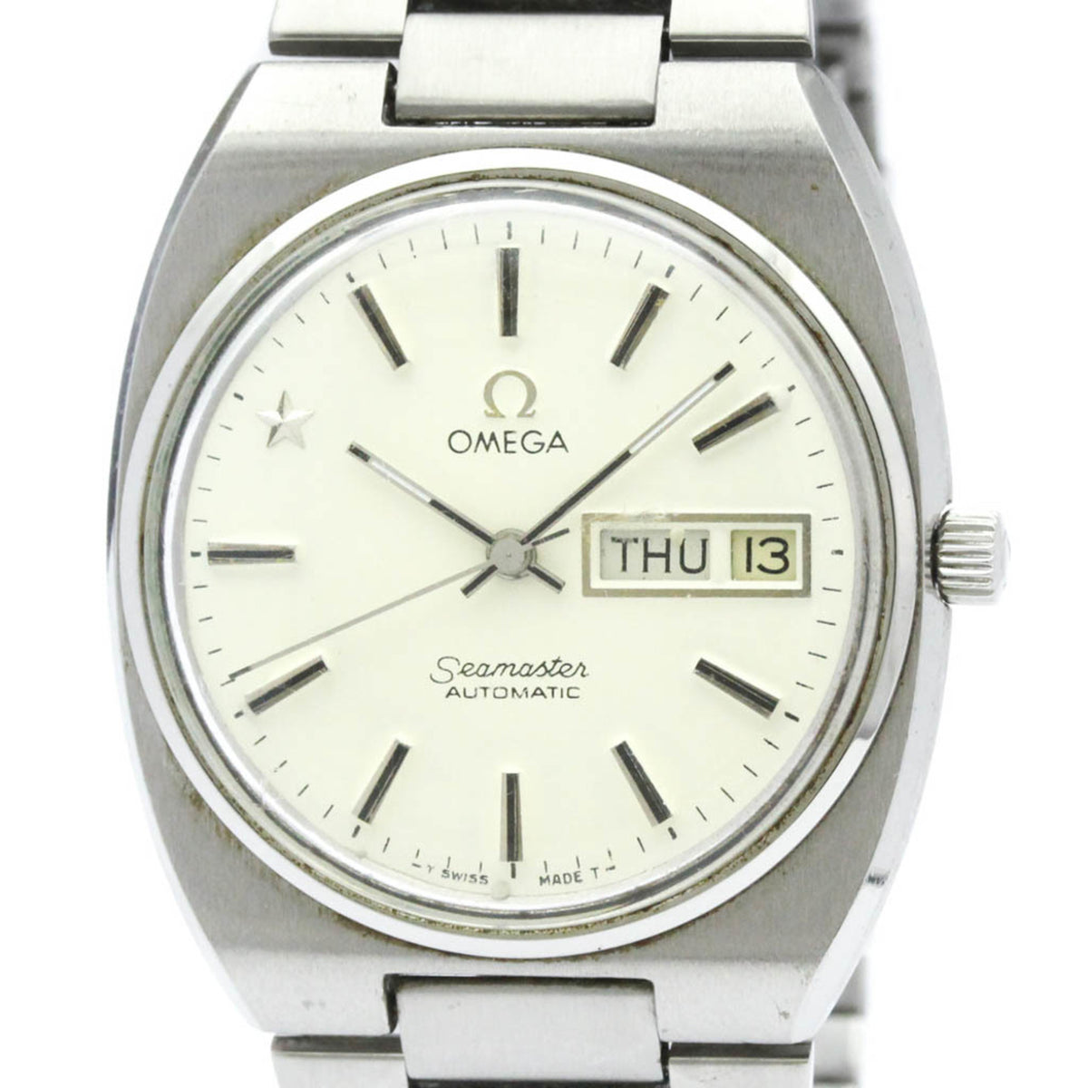 Pre-Owned OMEGA Seamaster Day Date Cal.1020 Steel Mens Watch 166.0216 Vintage