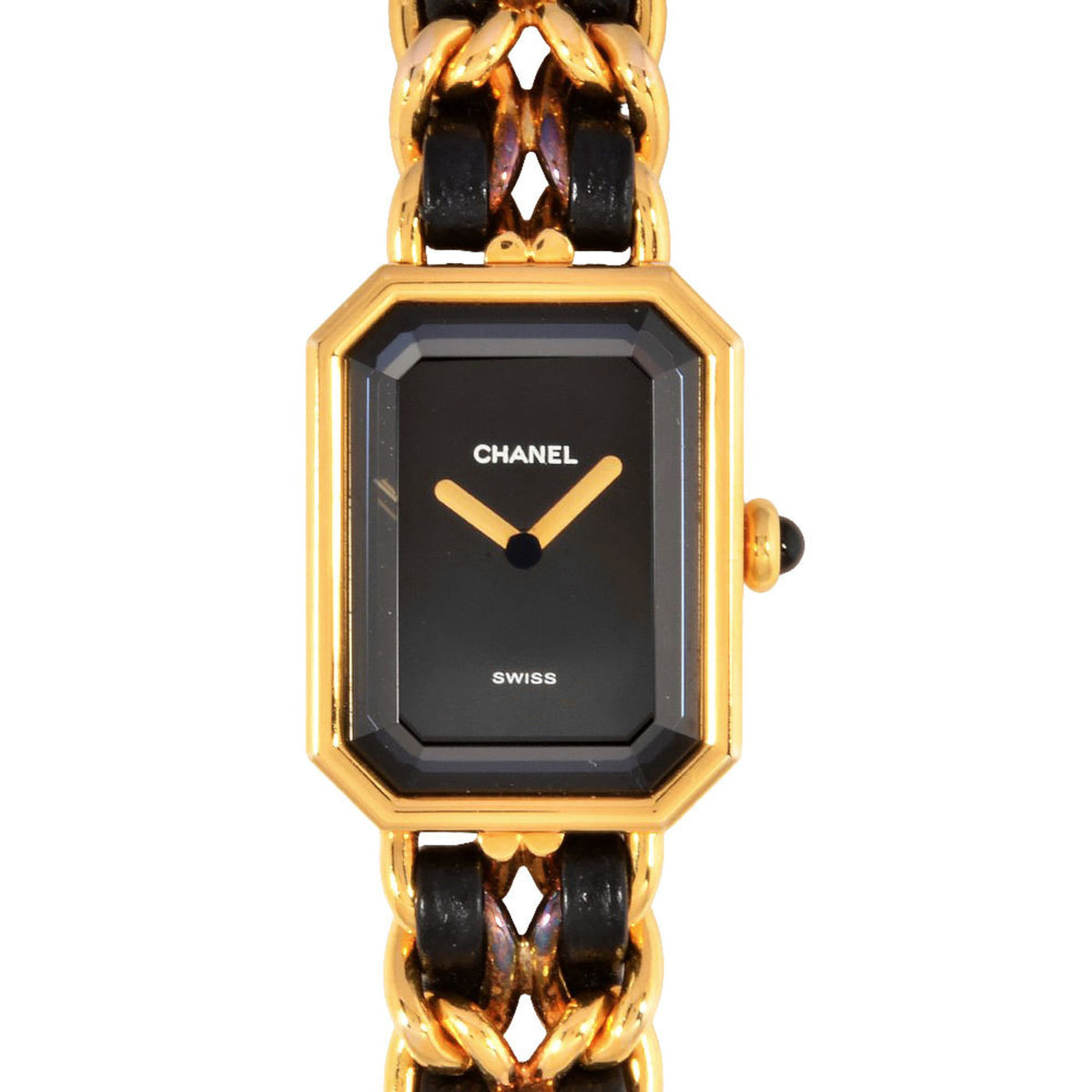 Pre-Owned CHANEL H0001 Premiere S size watch quartz black dial GP ladies