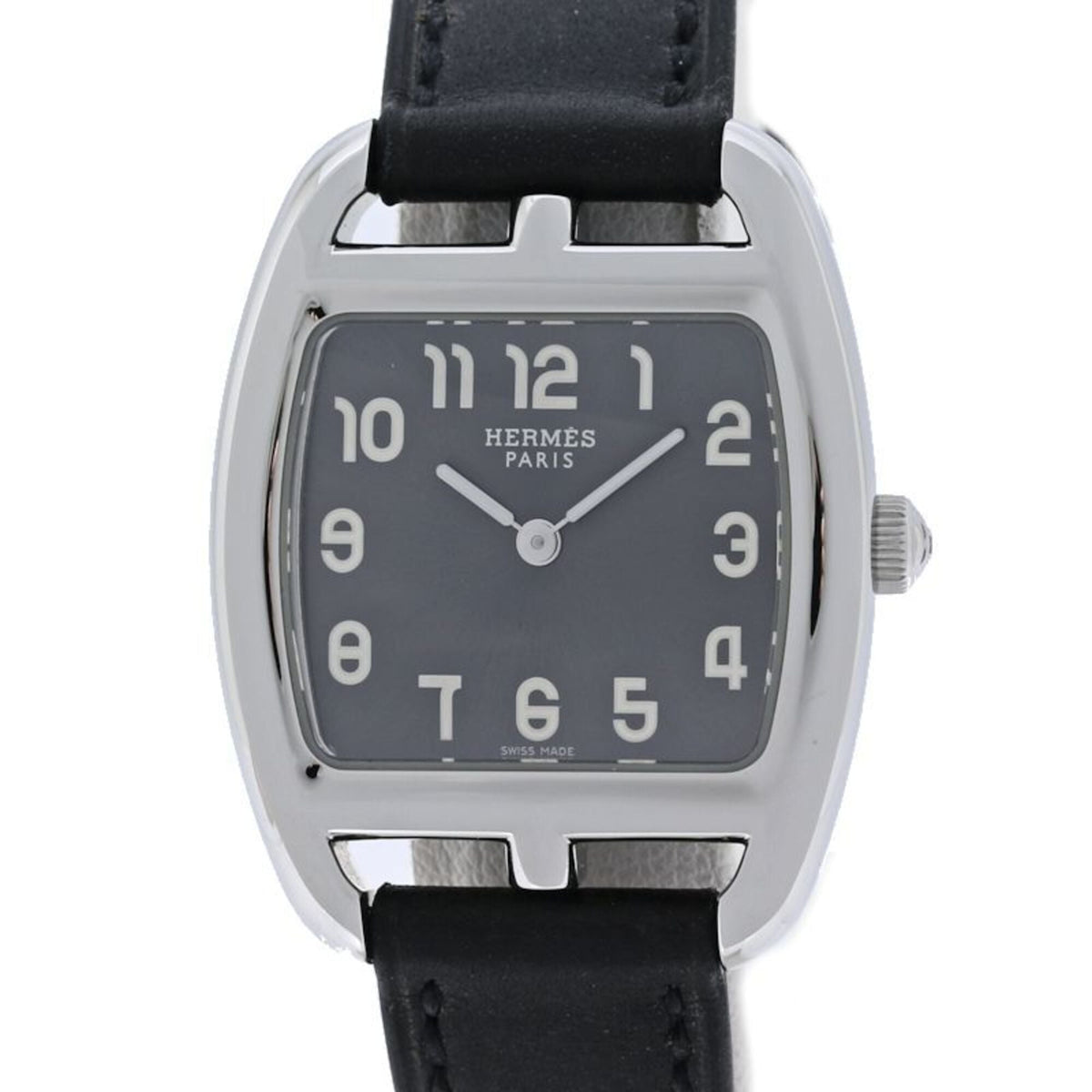 Pre-Owned HERMES Cape Cod Tonneau CT1.210.230 VBN 034326WW00 Women's Watch Stainless Steel x Cowhide Leather 40560