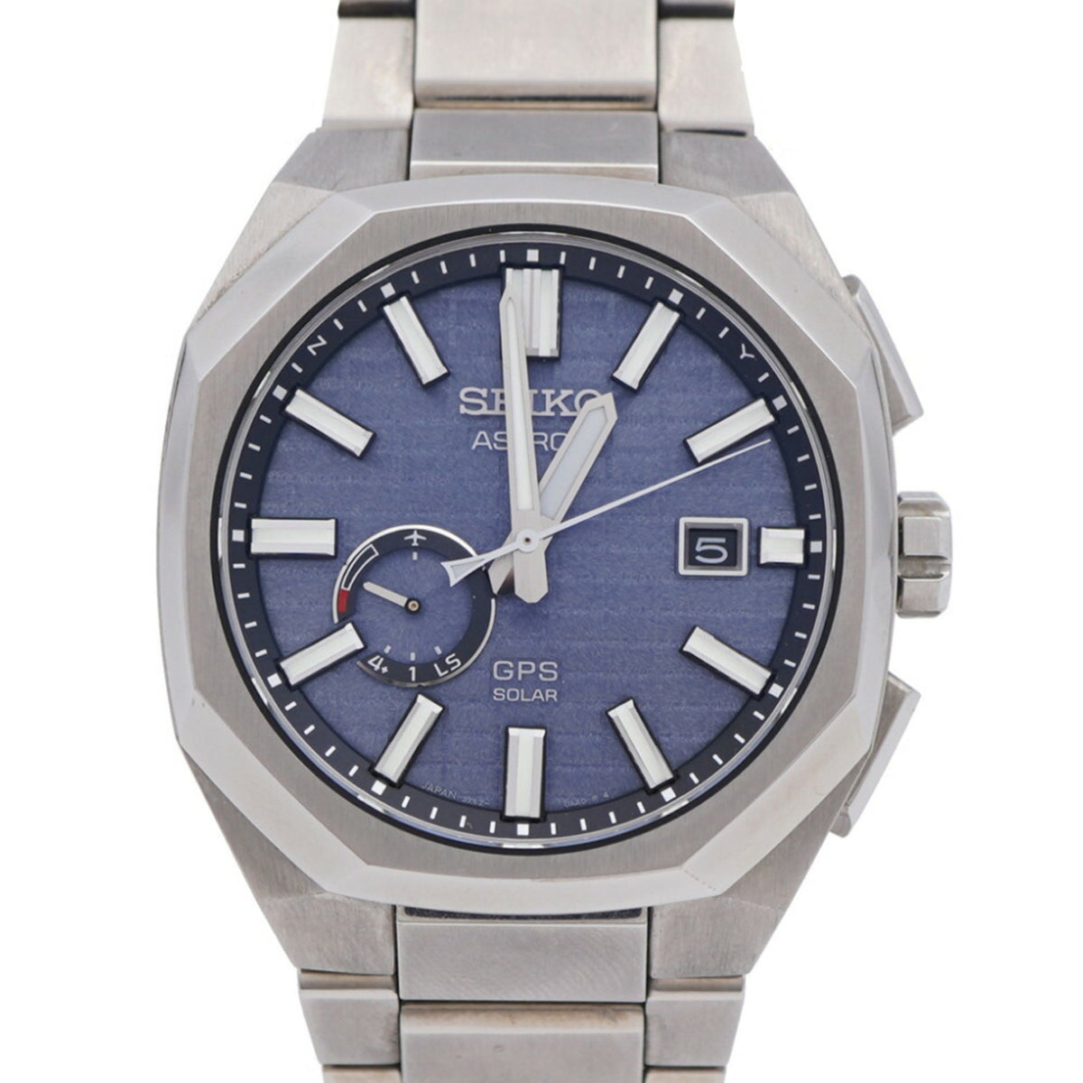 Pre-Owned Seiko Astron Nexter SBXD013 / 3X62-0AA0 Radio-Controlled Solar GPS Watch, Titanium, Navy Blue, 1578SEIKO Men's