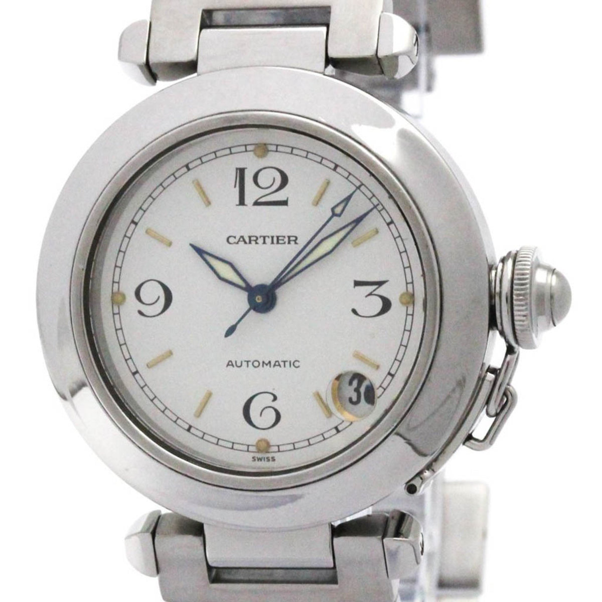 Pre-Owned CARTIER Pasha C Steel Automatic Unisex Watch W31015M7 Polished