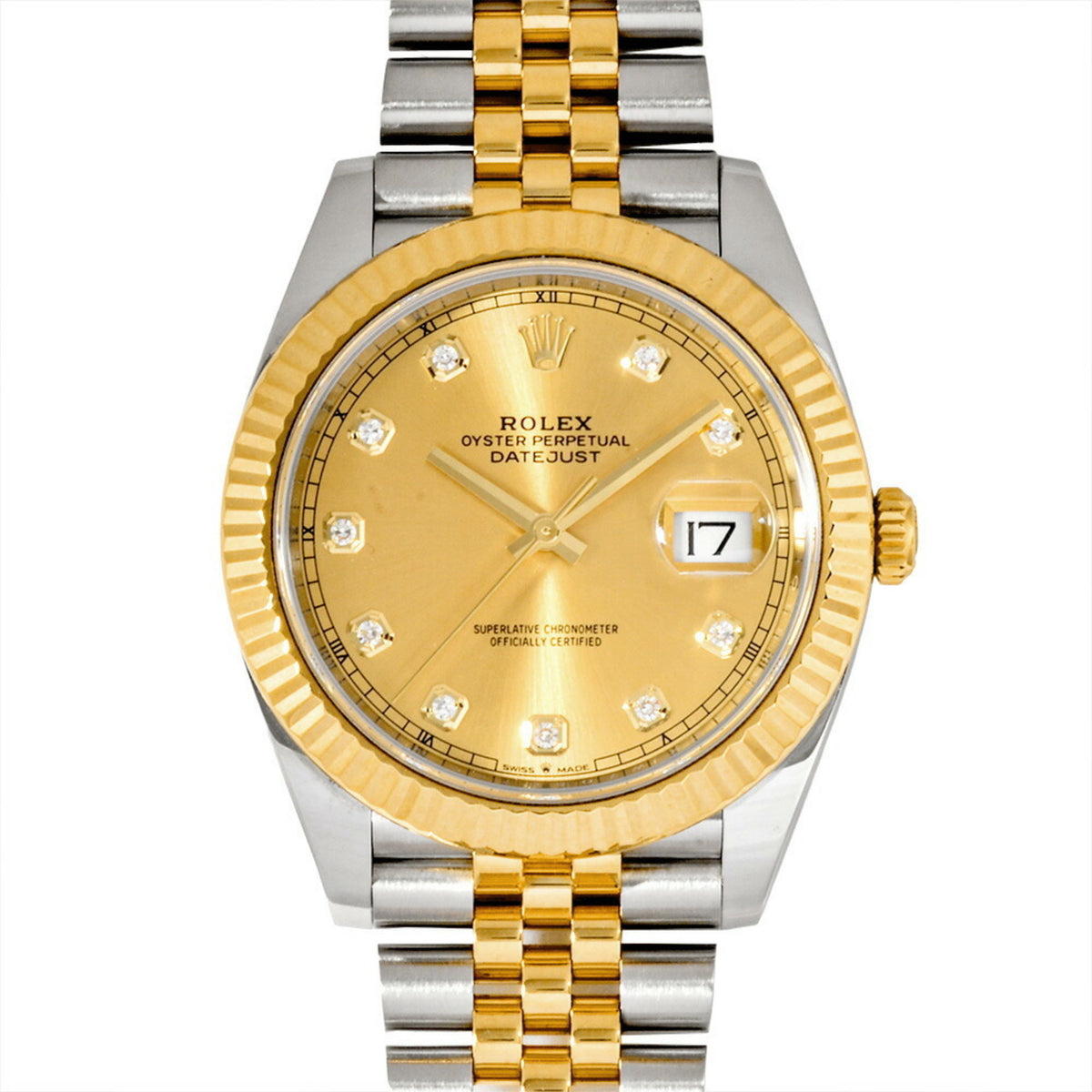 Pre-Owned Rolex ROLEX 126333G Datejust 41 Random Serial Automatic Watch Champagne Dial YG x SS Men's
