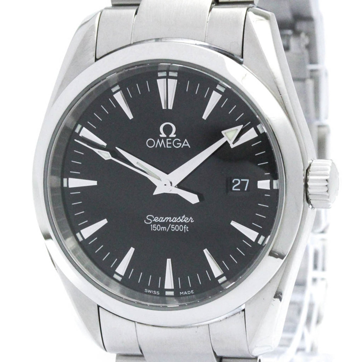 Pre-Owned OMEGA Seamaster Aqua Terra Steel Quartz Mens Watch 2518.50 Polished