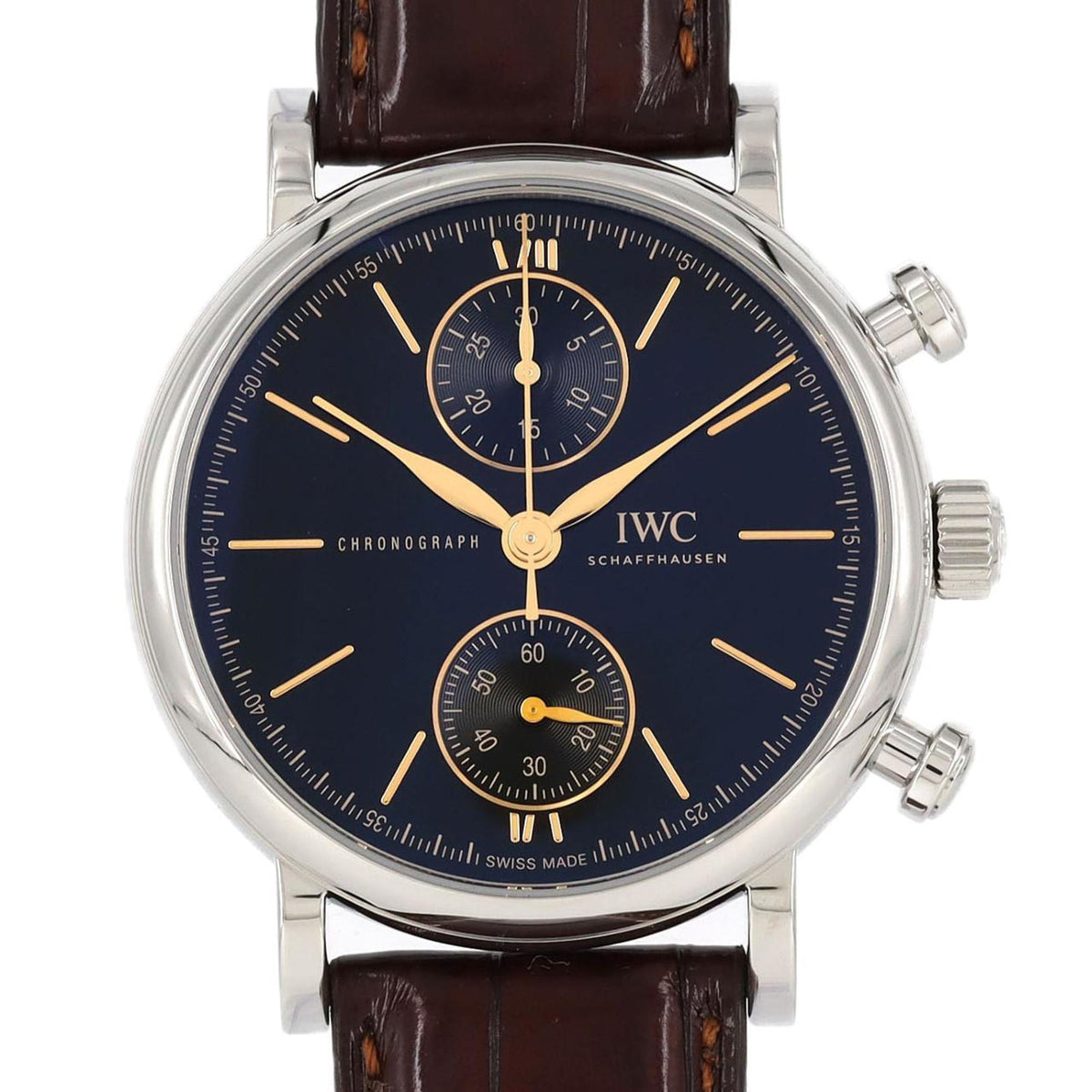 Montre-bracelet automatique IWC Portofino Chronograph 39 IW391404 SS d'occasion 