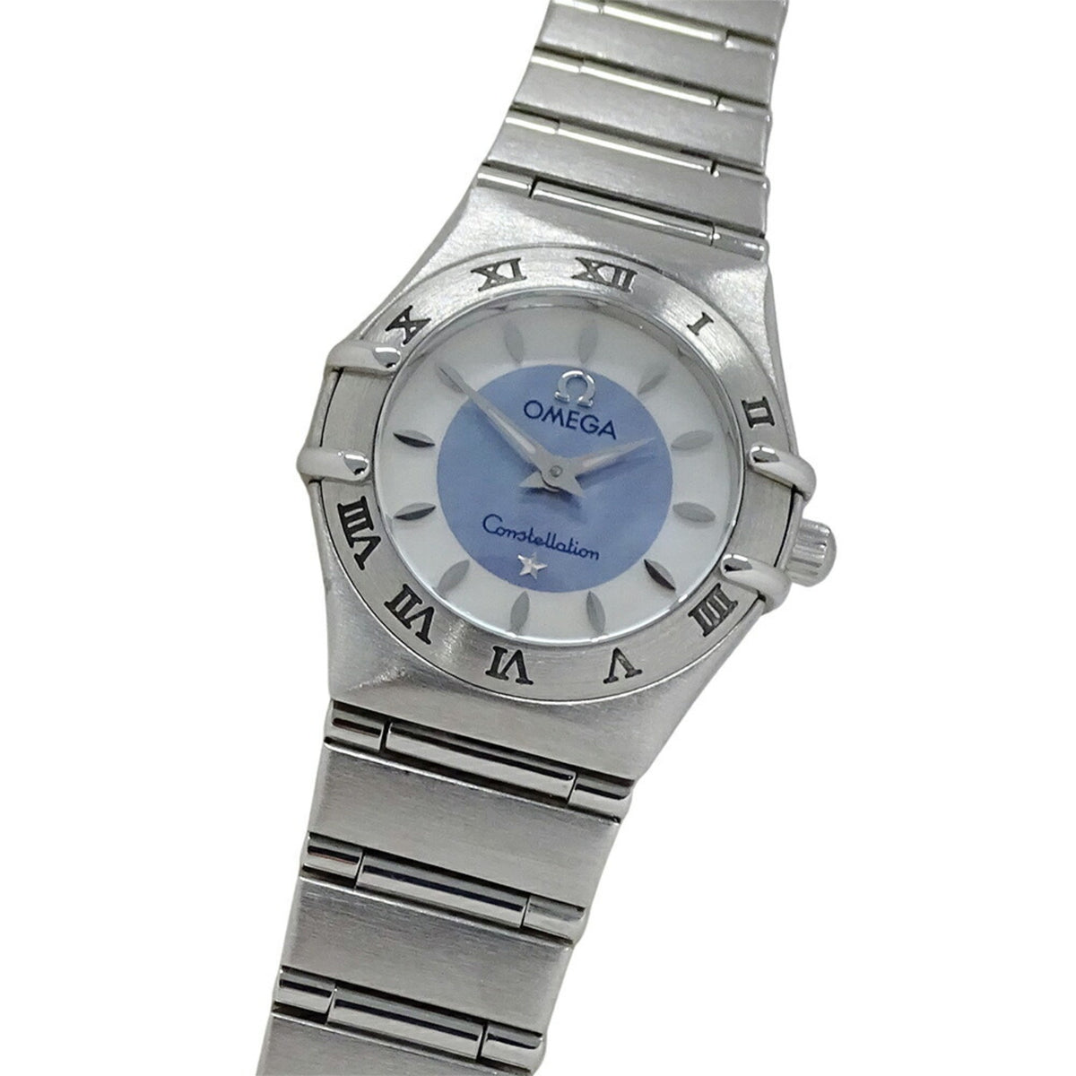 Pre-Owned OMEGA Constellation Mini 1562.84 Women's Watch, Shell Quartz, Stainless Steel, Silver Blue, Polished