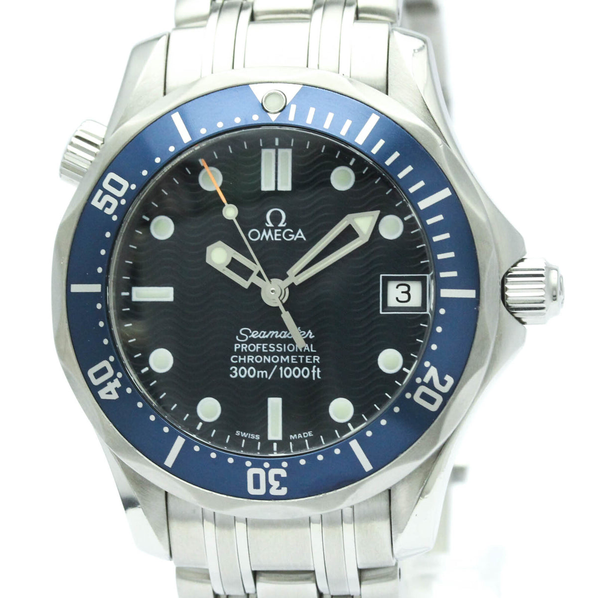 Pre-Owned OMEGA Seamaster Professional 300M Mid Steel Size Watch 2551.80 Polished