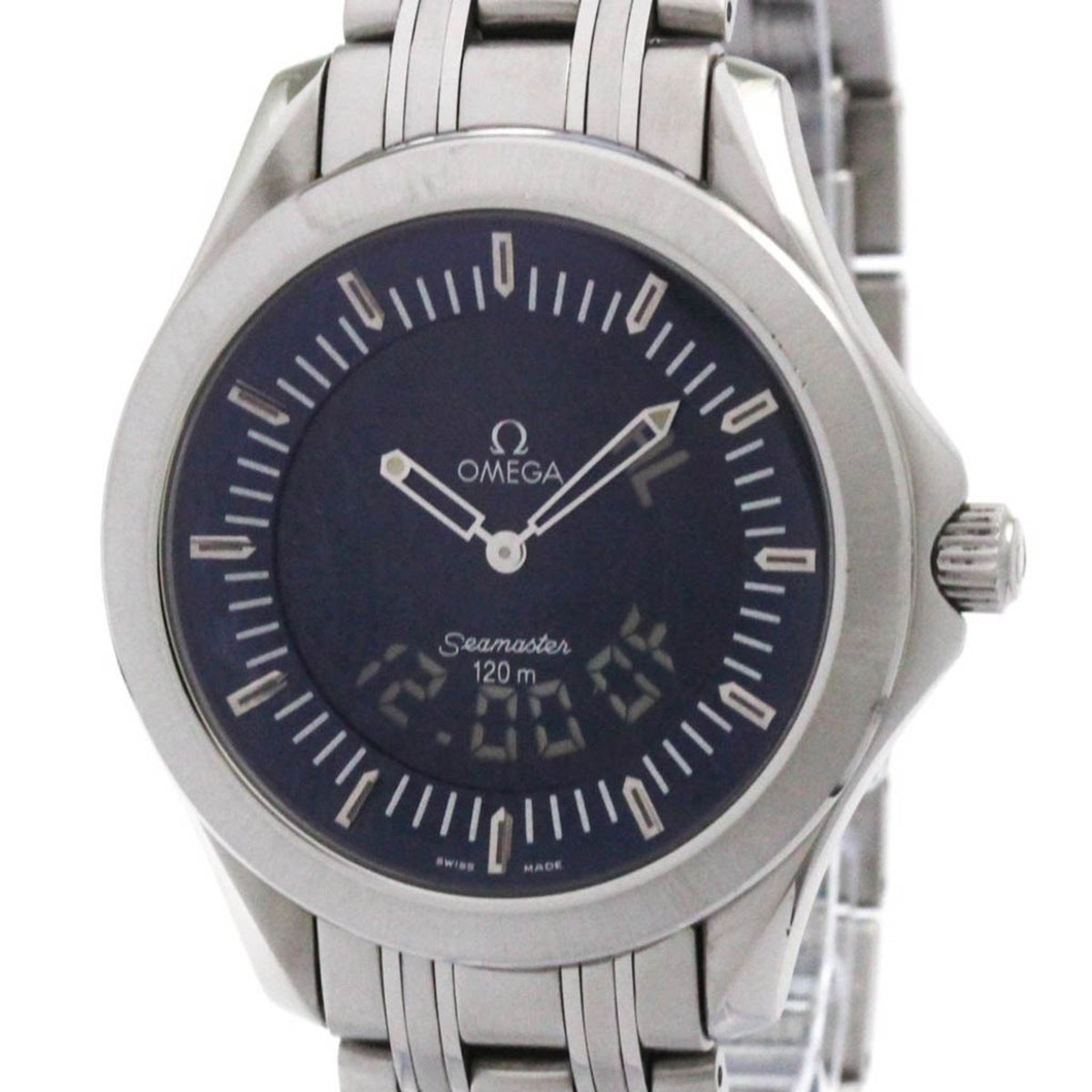 Pre-Owned OMEGA Seamaster 120M Multifunction Steel Mens Watch 2521.81 Polished