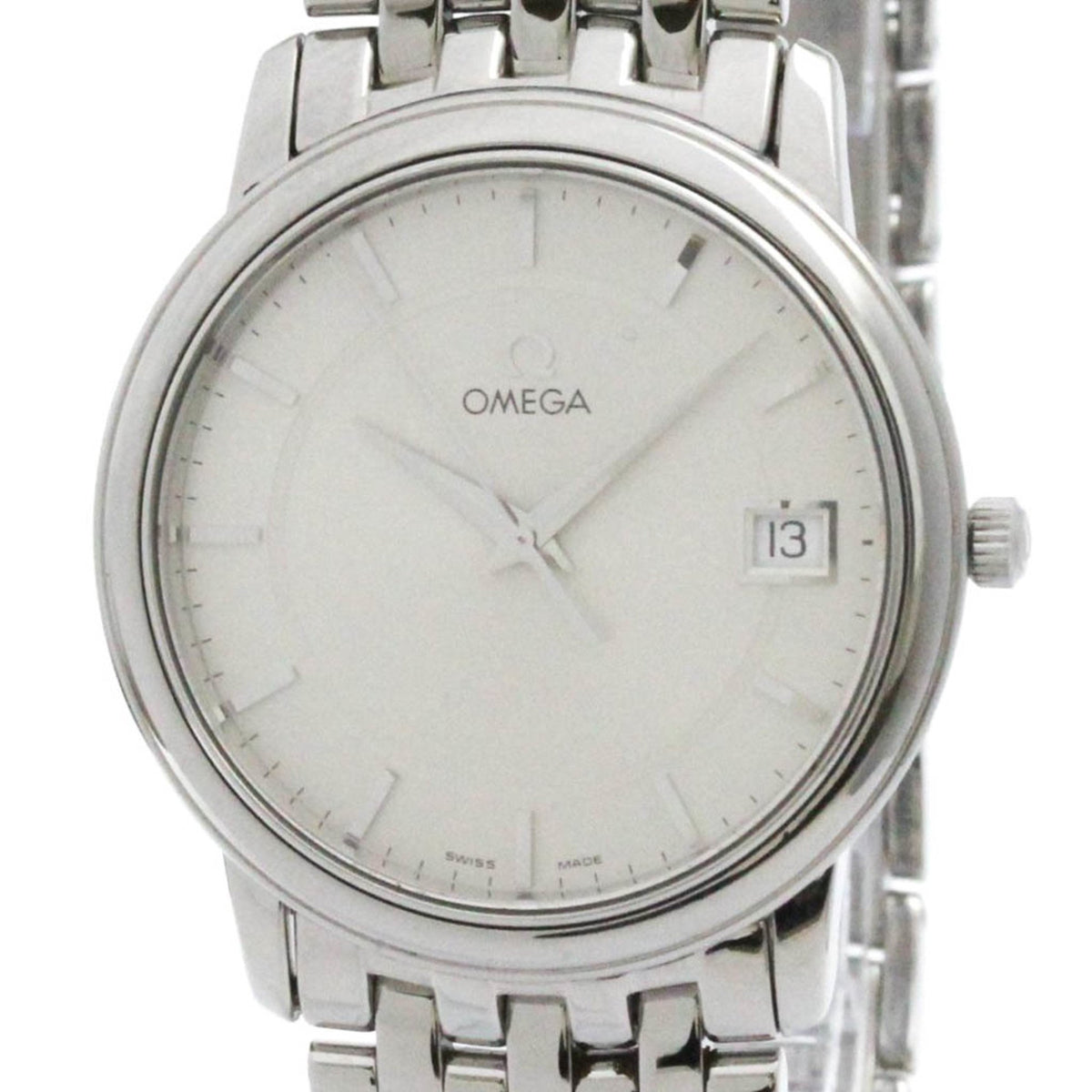 Pre-Owned OMEGA De Ville Prestige Steel Quartz Mens Watch 4510.31 Polished
