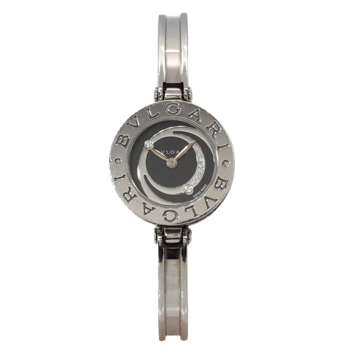 Pre-Owned Bulgari BVLGARI B-Zero1 BZ22S Bangle Watch Diamond Ladies Black Quartz