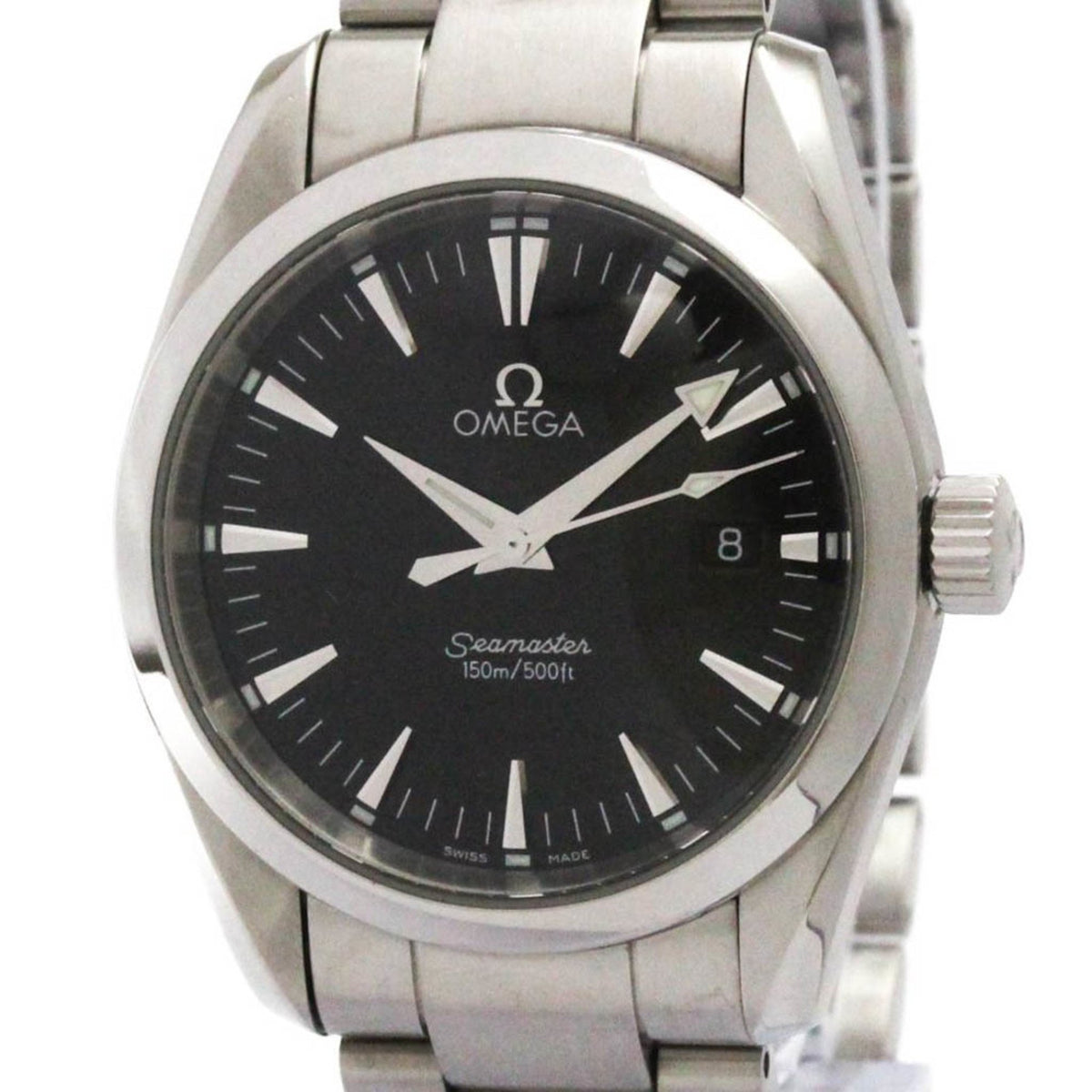 Pre-Owned OMEGA Seamaster Aqua Terra Steel Quartz Mens Watch 2517.50 Polished