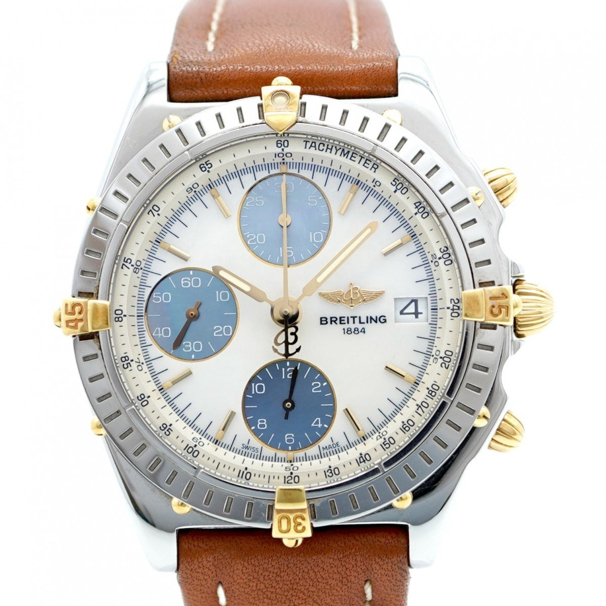 Pre-Owned Breitling Chronomat Bicolor B13050.1 White Dial Men's Watch