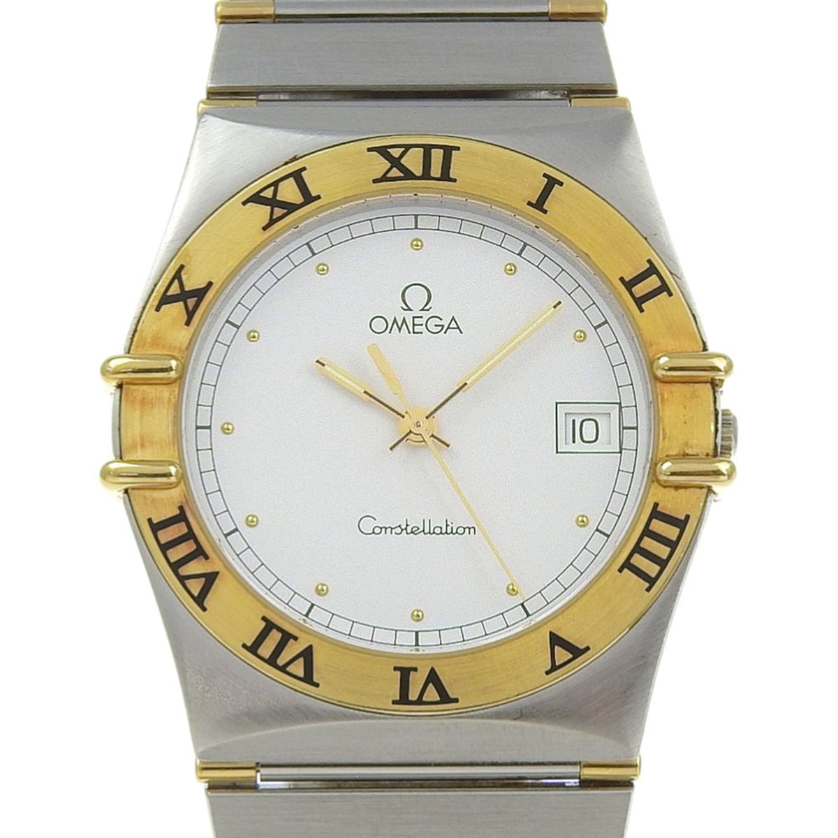 Pre-Owned OMEGA Constellation Watch, Date, Stainless Steel, 1991, Quartz Movement, Analog Display, White Dial, Unisex