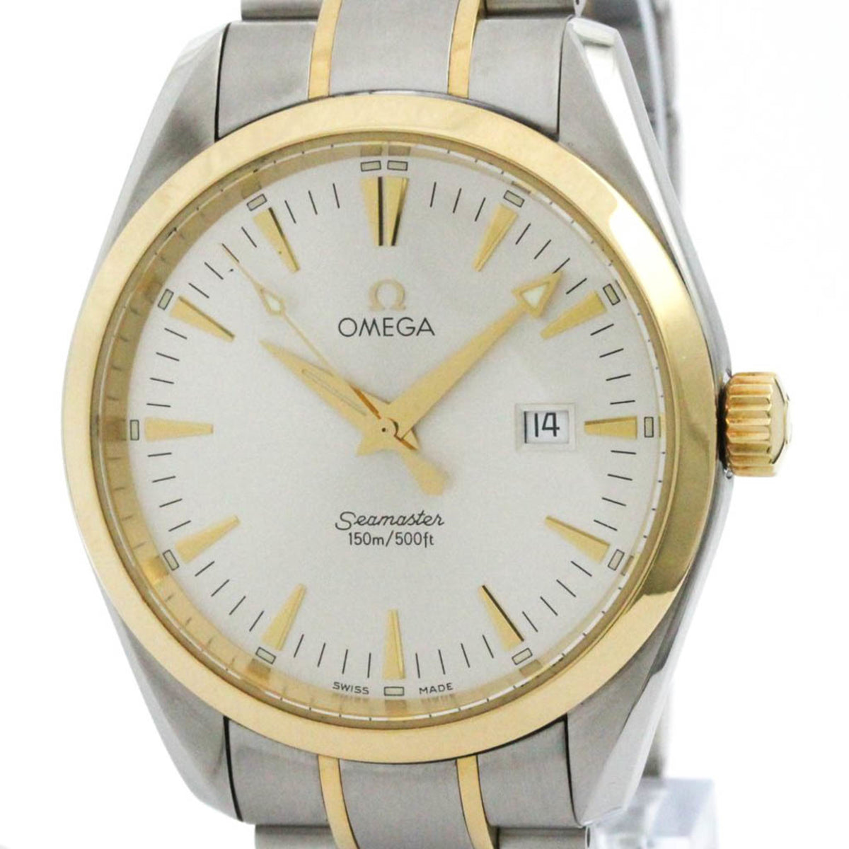 Gebrauchte polierte OMEGA Seamaster Aqua Terra 18 Karat Goldstahl Herrenuhr 2317.30 BF577715 