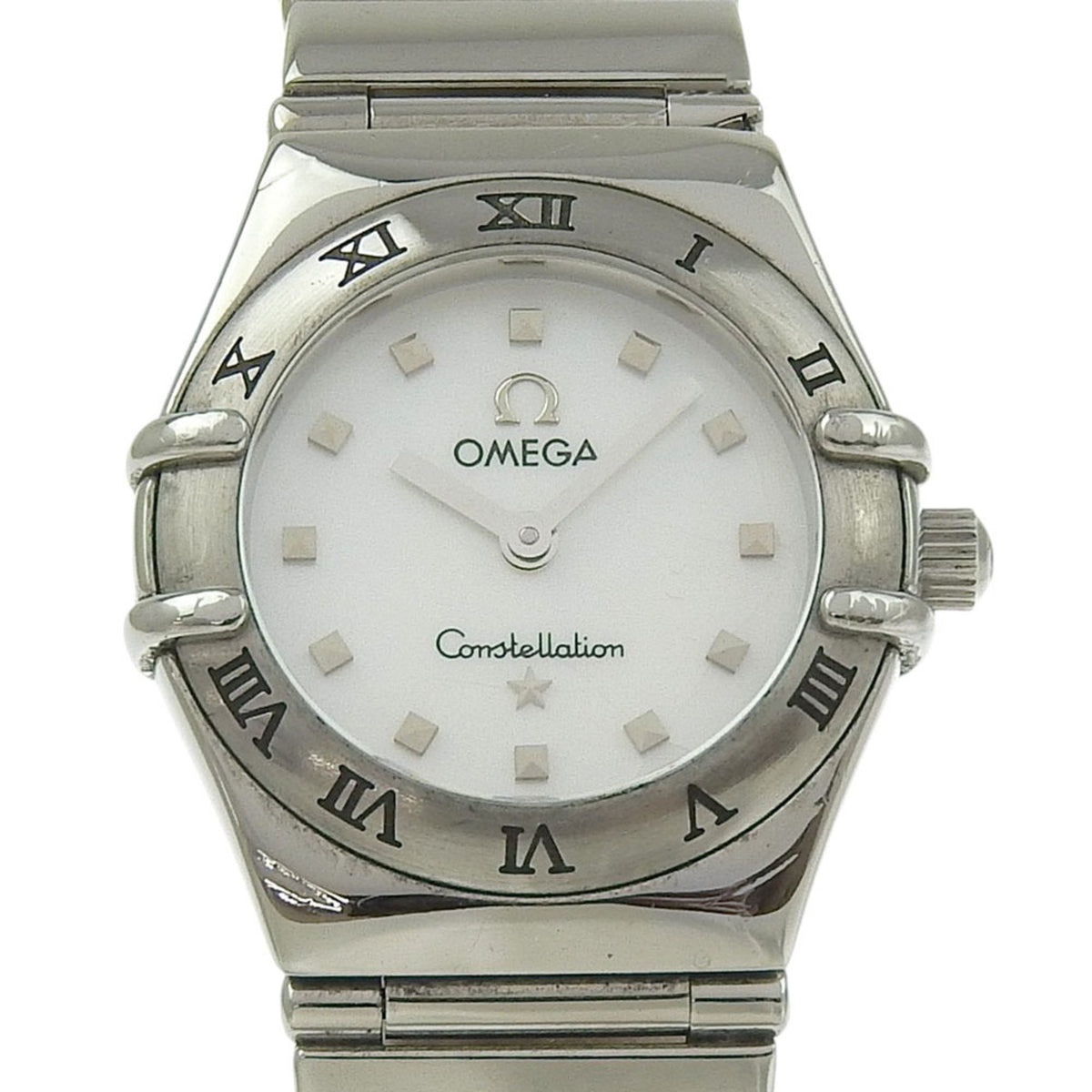 Pre-Owned OMEGA Constellation Mini Watch, My Choice 1561.71, Stainless Steel, 1998, Silver Quartz, Analog Display, Shell Dial, Mini, Women's