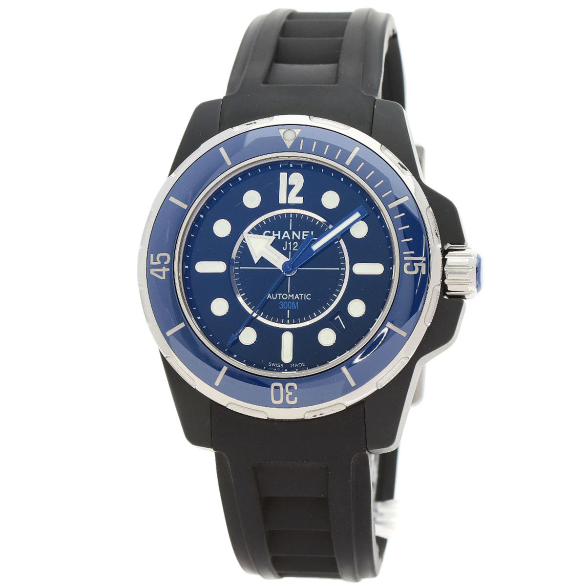 Pre-Owned Chanel H2559 J12 Marine Date Watch, Ceramic/Rubber, Men's
