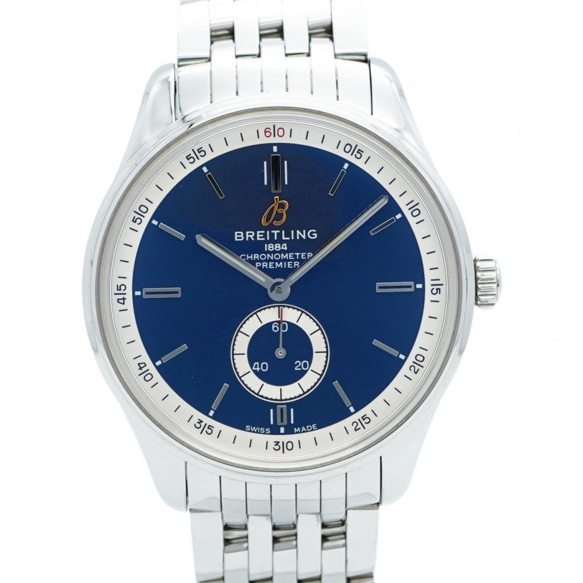 Pre-Owned Breitling Premier A37340 Blue Dial Men's Watch