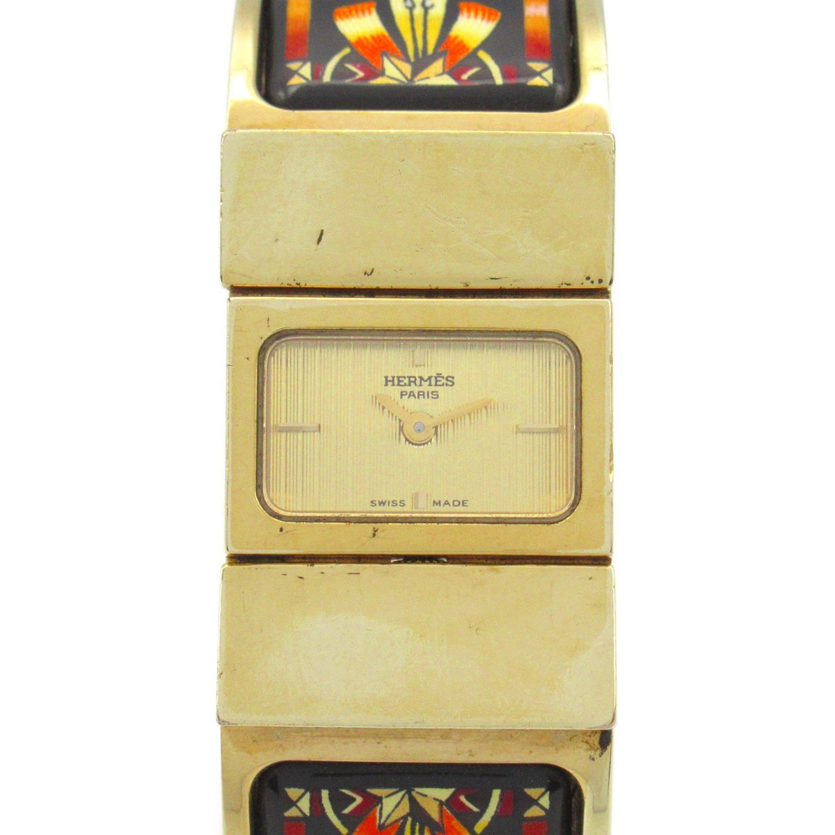 Montre Hermes Loke GP d'occasion (plaquée or) pour femme, modèle LO1.201 