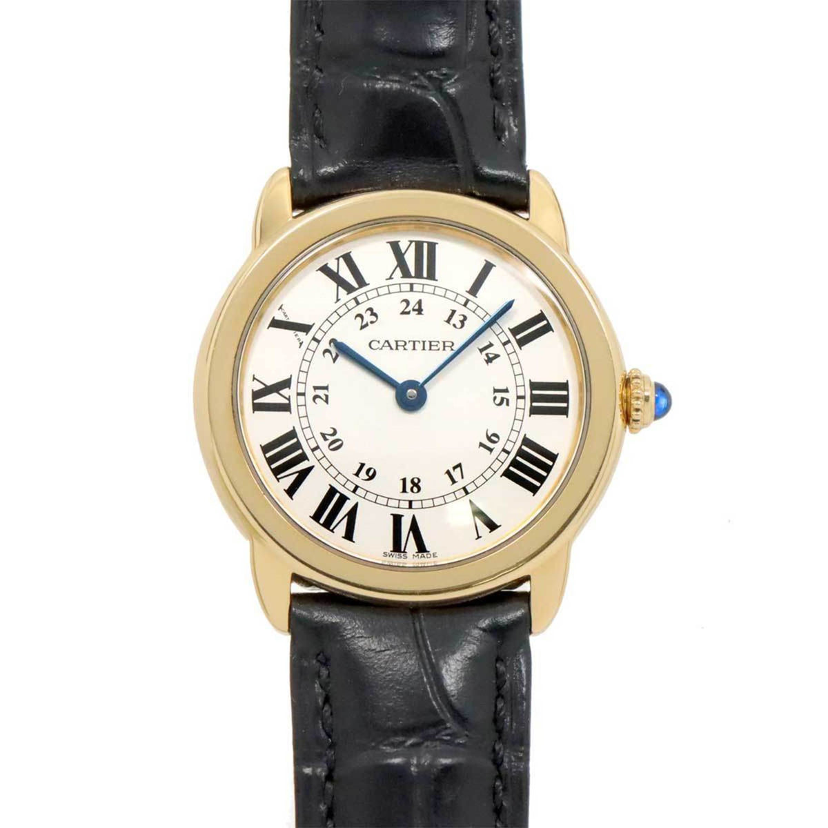 Gebrauchte Cartier Ronde Solo SM Combi W6700355 Damenuhr Silber K18YG Gelbgold Quarz 