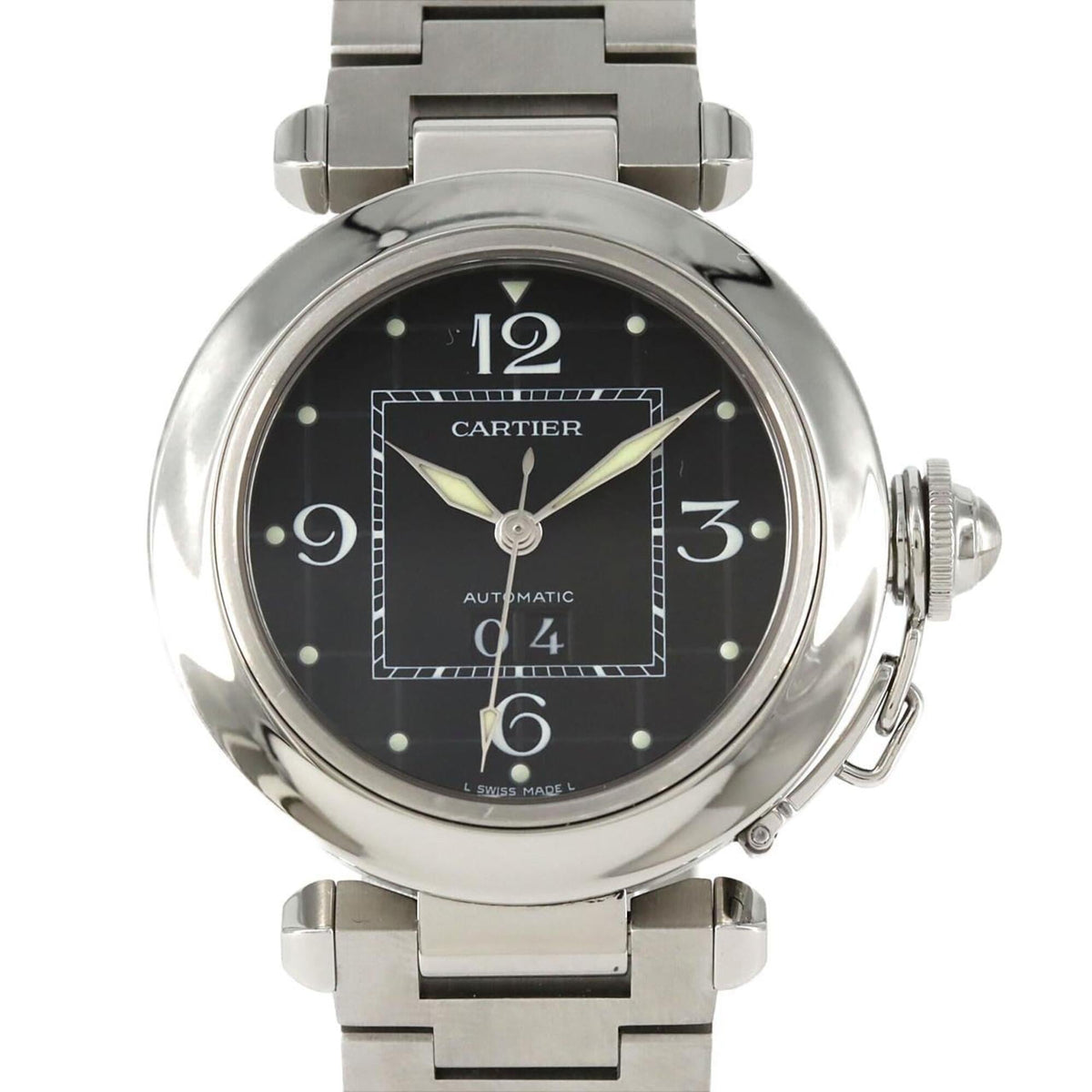 Pre-Owned Cartier Pasha C Grande Date W31053M7 Stainless Steel Automatic Watch