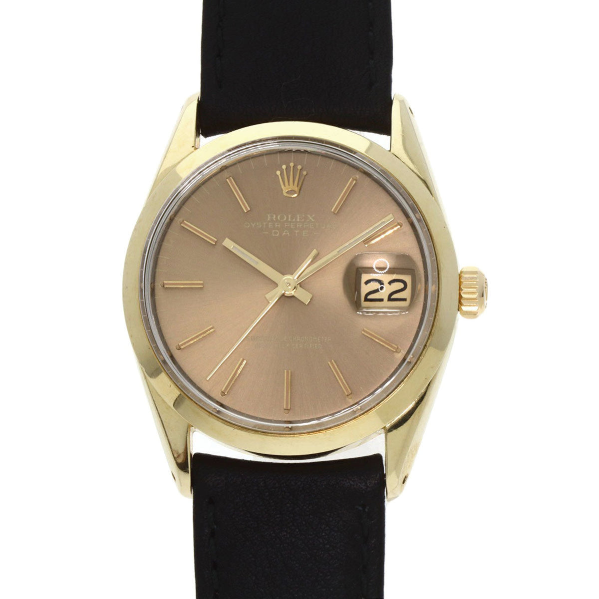 Pre-Owned Rolex 1550 Oyster Perpetual 1970 Watch GP Leather Men's