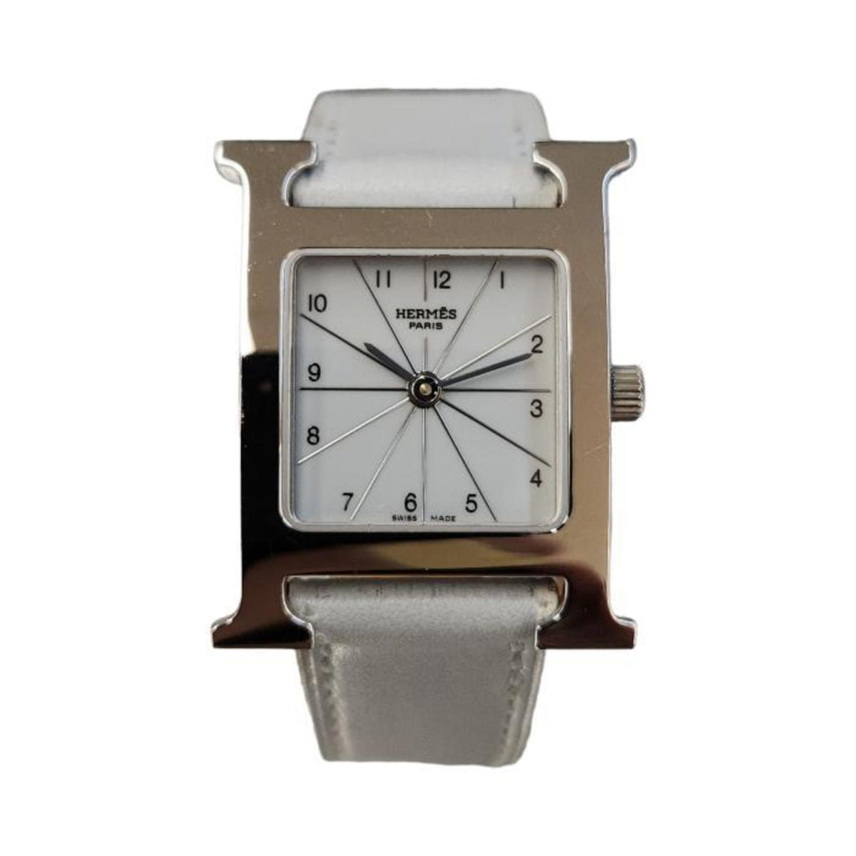 Pre-Owned HERMES H Watch Ladies Analog Quartz Ice Blue HH1-210 Square