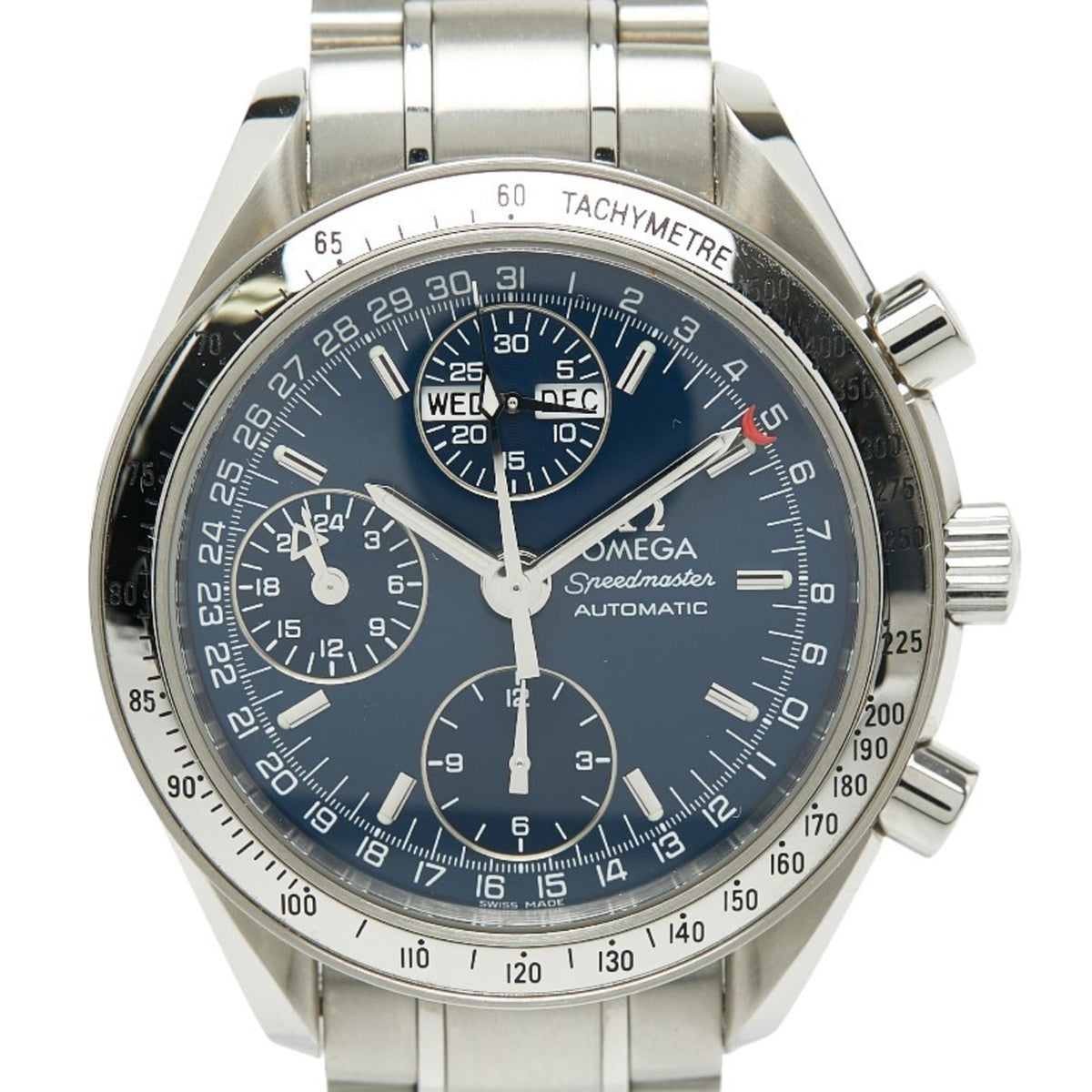 Pre-Owned Omega Speedmaster Triple Calendar Watch 3523.80 Automatic Blue Dial Stainless Steel Men's OMEGA