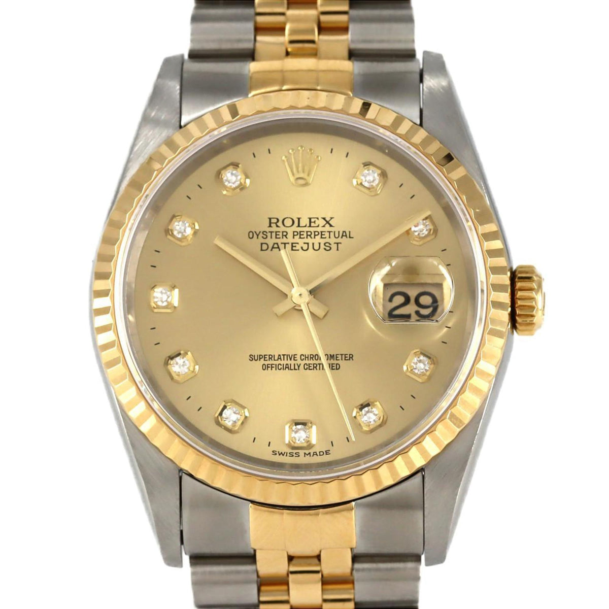 Pre-Owned Rolex Datejust 16233G SSxYG Automatic Watch, T-Serial