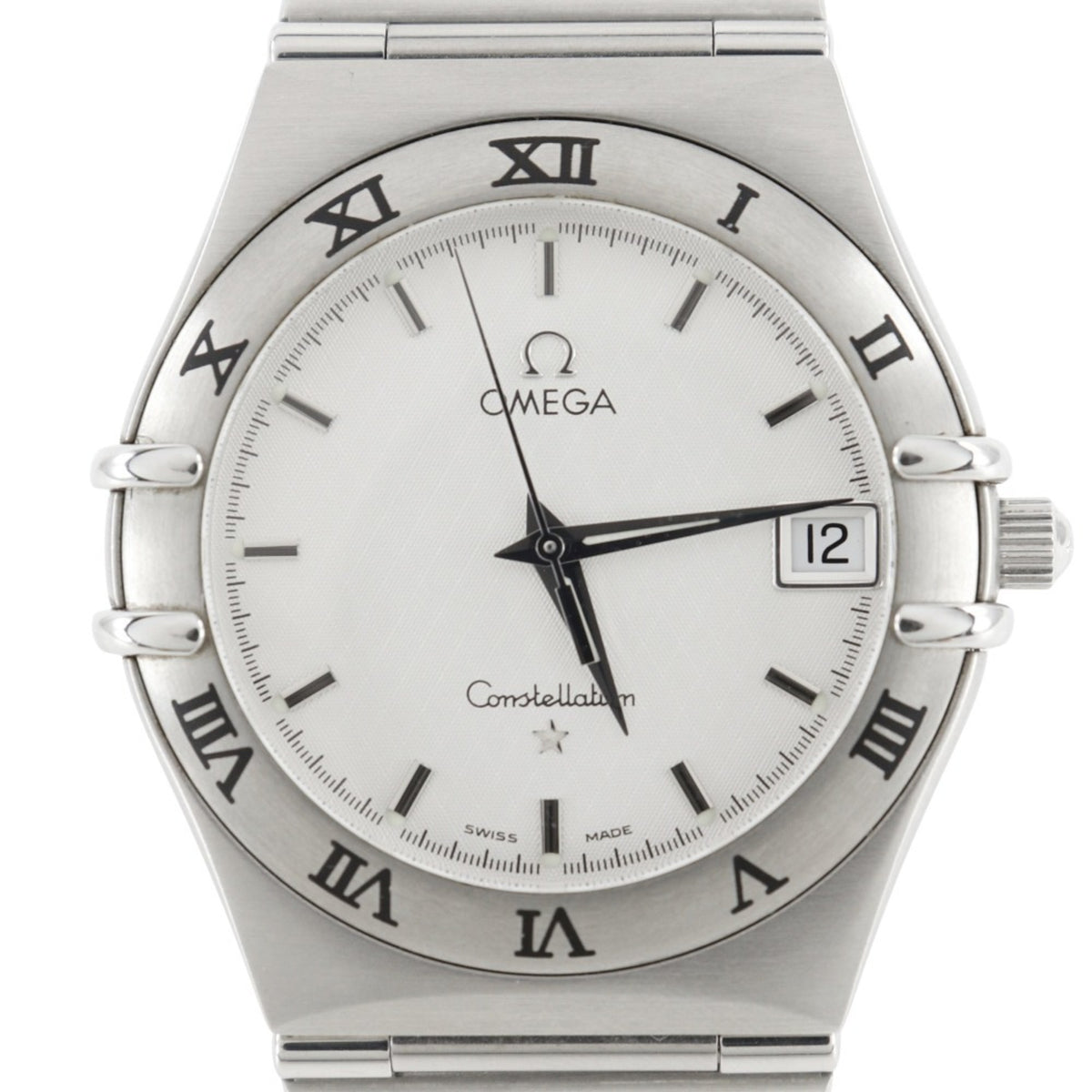 Pre-Owned OMEGA Constellation Watch, Date, 1512.30, Stainless Steel, 1998, Quartz Movement, Analog Display, White Dial, Men's