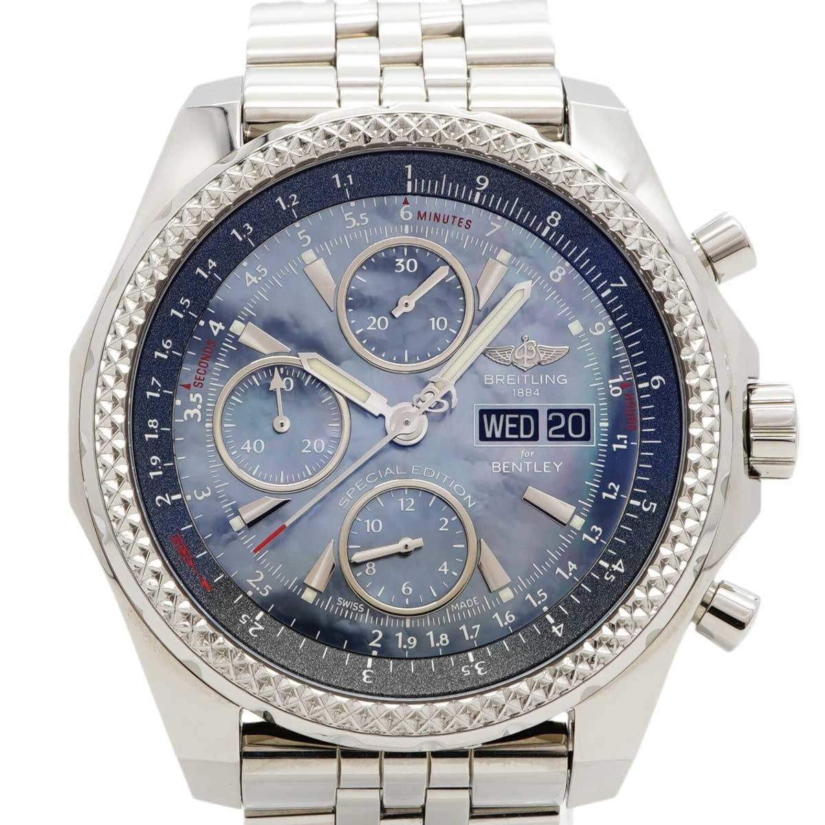Pre-Owned Breitling Bentley A133627X A13362 Blue Dial Men's Watch