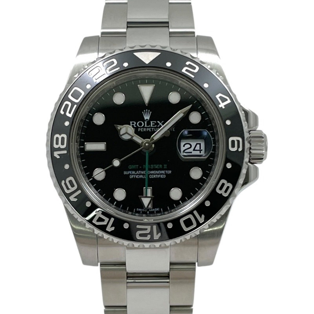 Pre-Owned ROLEX GMT-Master II 116710LN Stainless Steel Men's Watch, Random Number, 2010 Warranty, Black Dial, Automatic