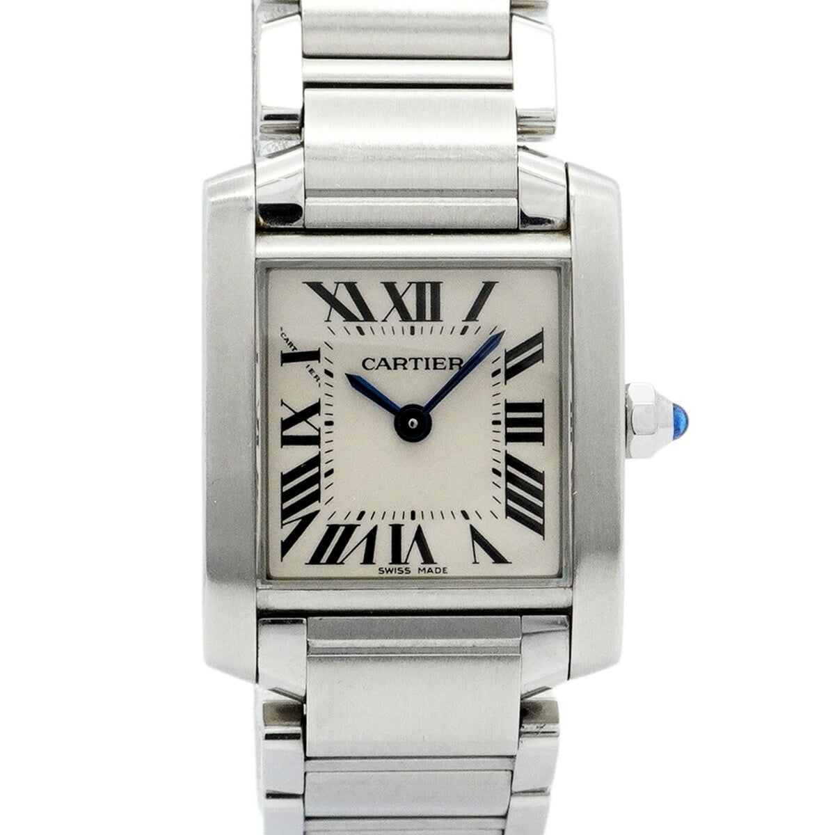 Pre-Owned Cartier Tank Fran?aise SM W51008Q3 Ivory Dial Women's Watch