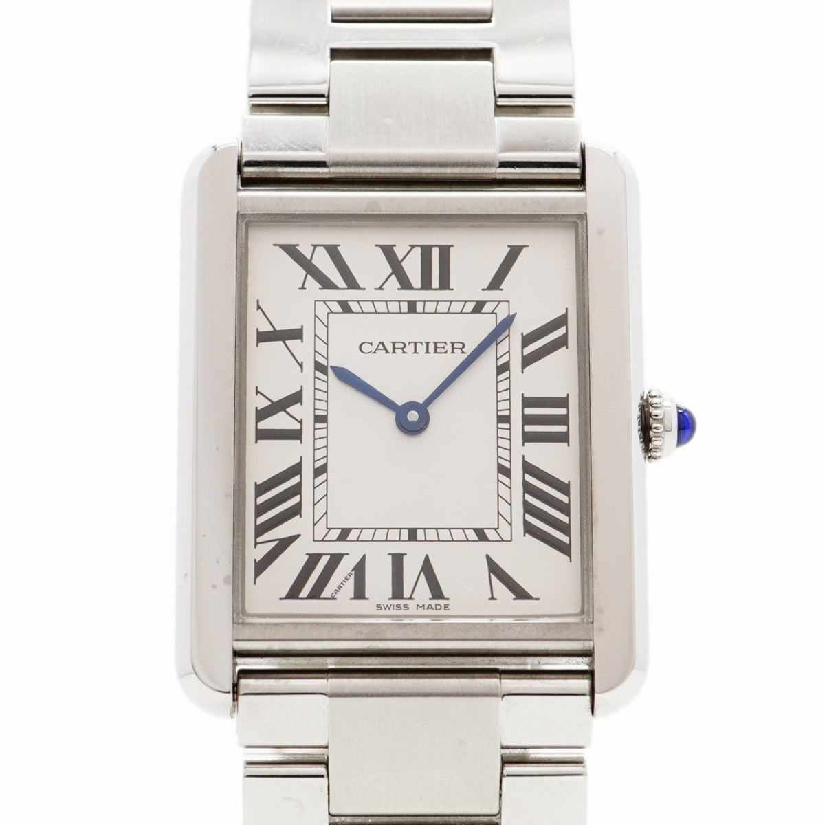 Pre-Owned Cartier Tank Solo LM W5200014 Silver Dial Men's Watch