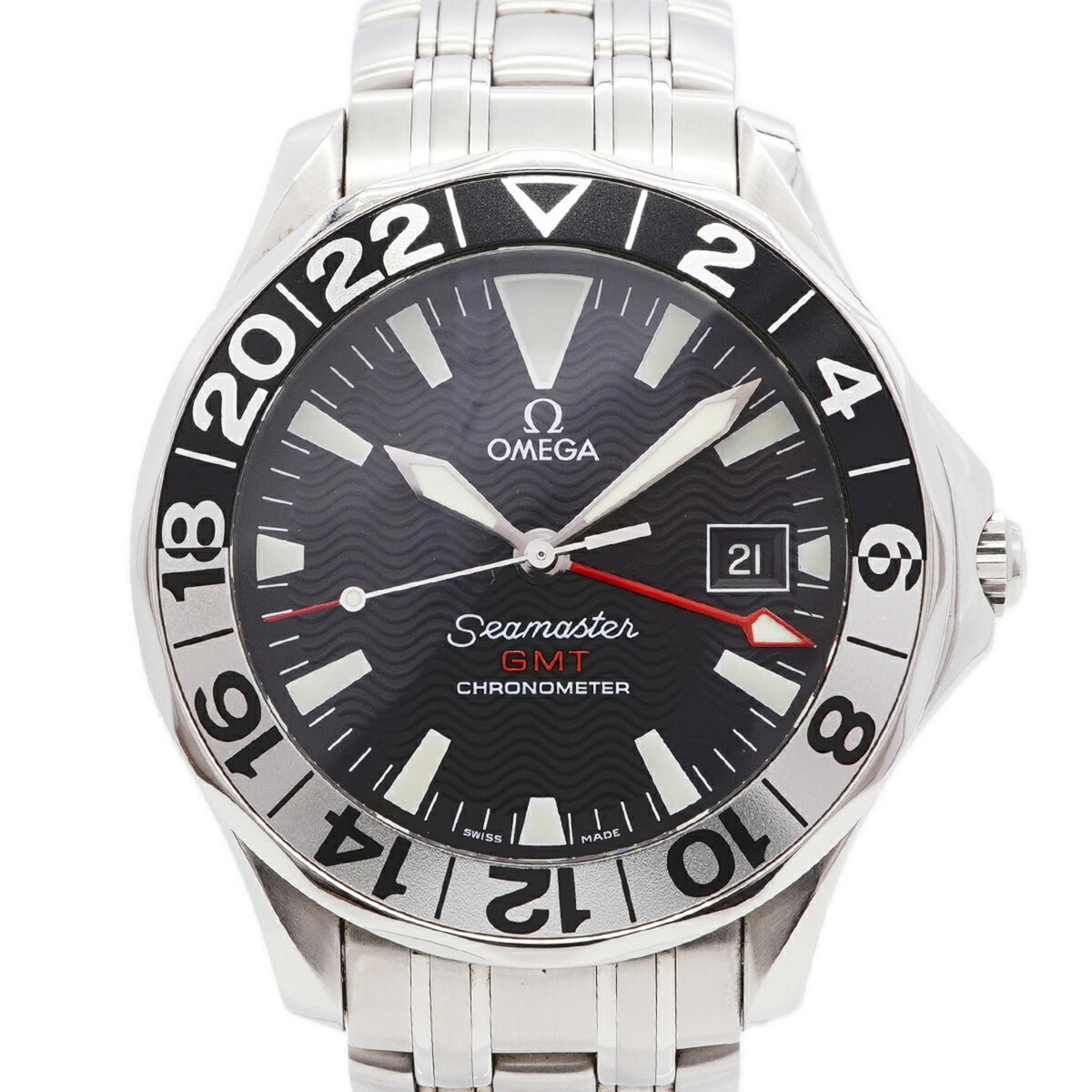 Pre-Owned Omega Seamaster GMT 50th Anniversary 2534.50 Black Dial Men's Watch