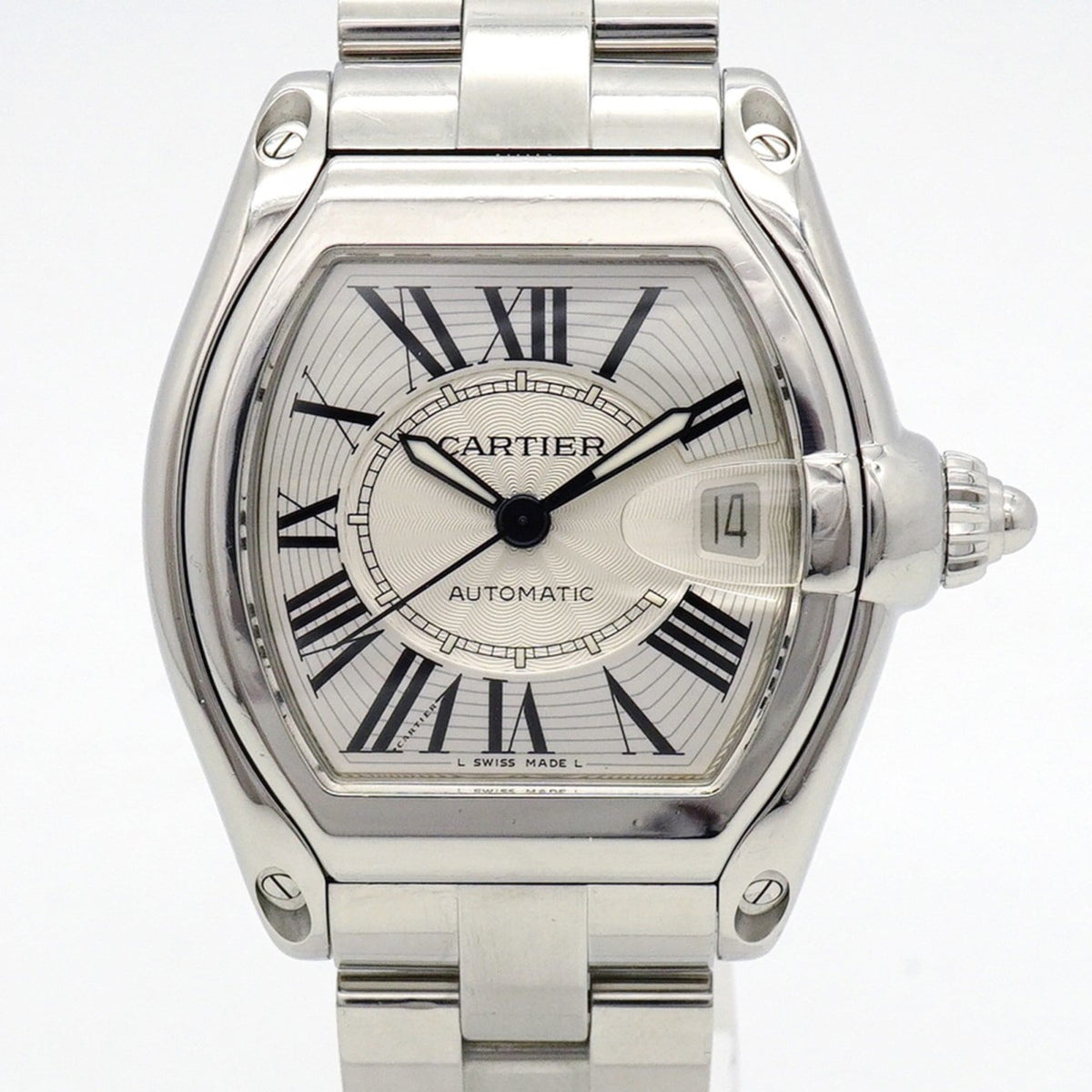 Pre-Owned Cartier Roadster LM W62025V3 Silver Dial Men's Watch