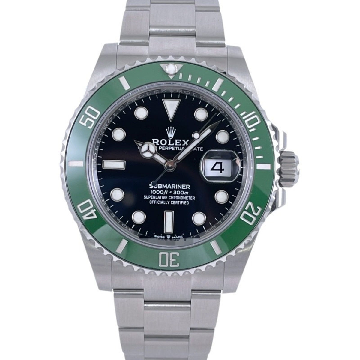 Pre-Owned ROLEX Submariner 126610LV Stainless Steel Men's Watch, Random Number, 2023 Guarantee, Green