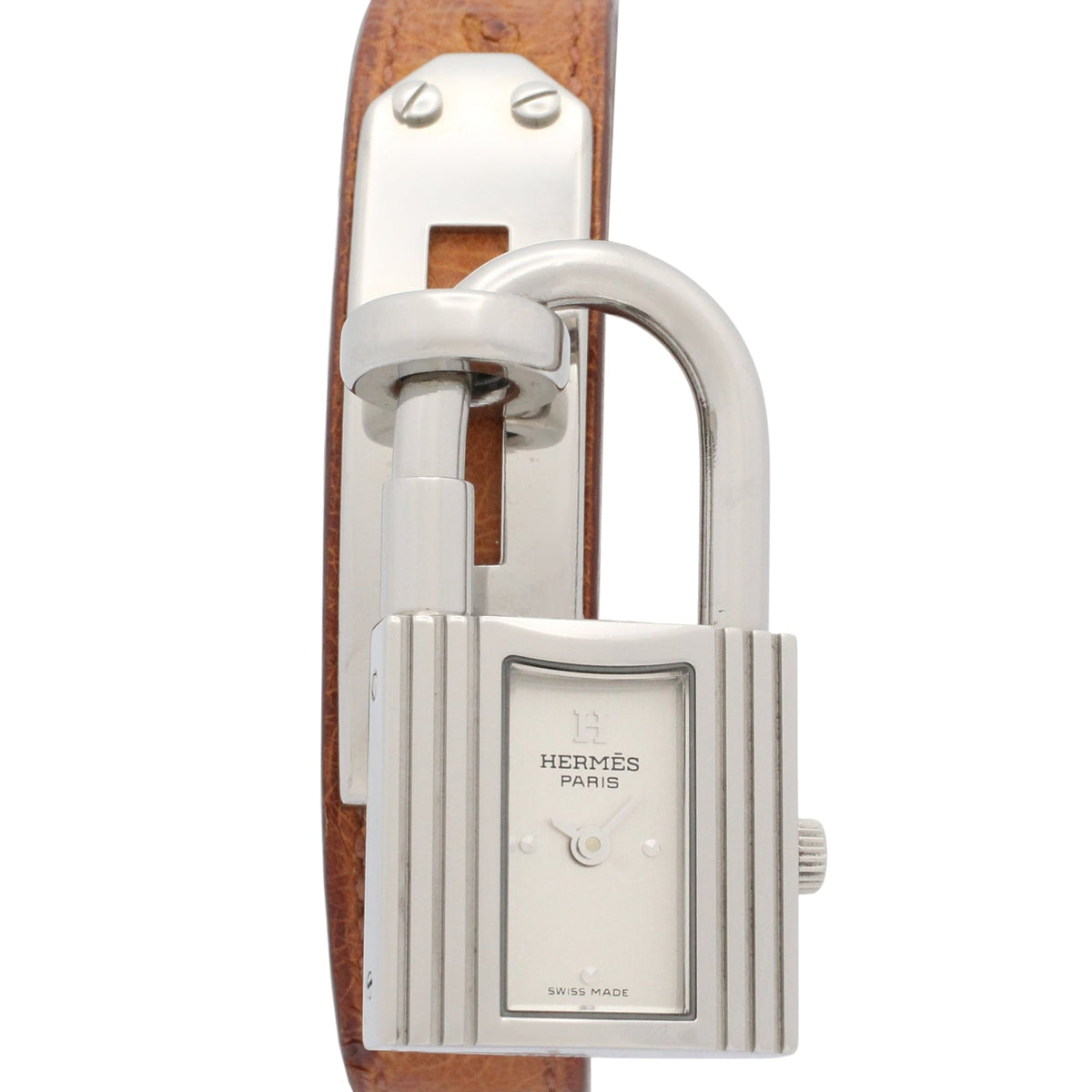 Pre-Owned Hermes Kelly Watch, Stainless Steel, Leather Strap, Women's, Silver Tone, KE1.210