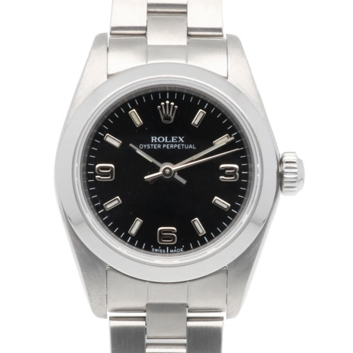 Pre-Owned Rolex Oyster Perpetual Wristwatch, Stainless Steel, 76080, Automatic Winding, Overhauled, Polished, K-serial number, Ladies' ROLEX