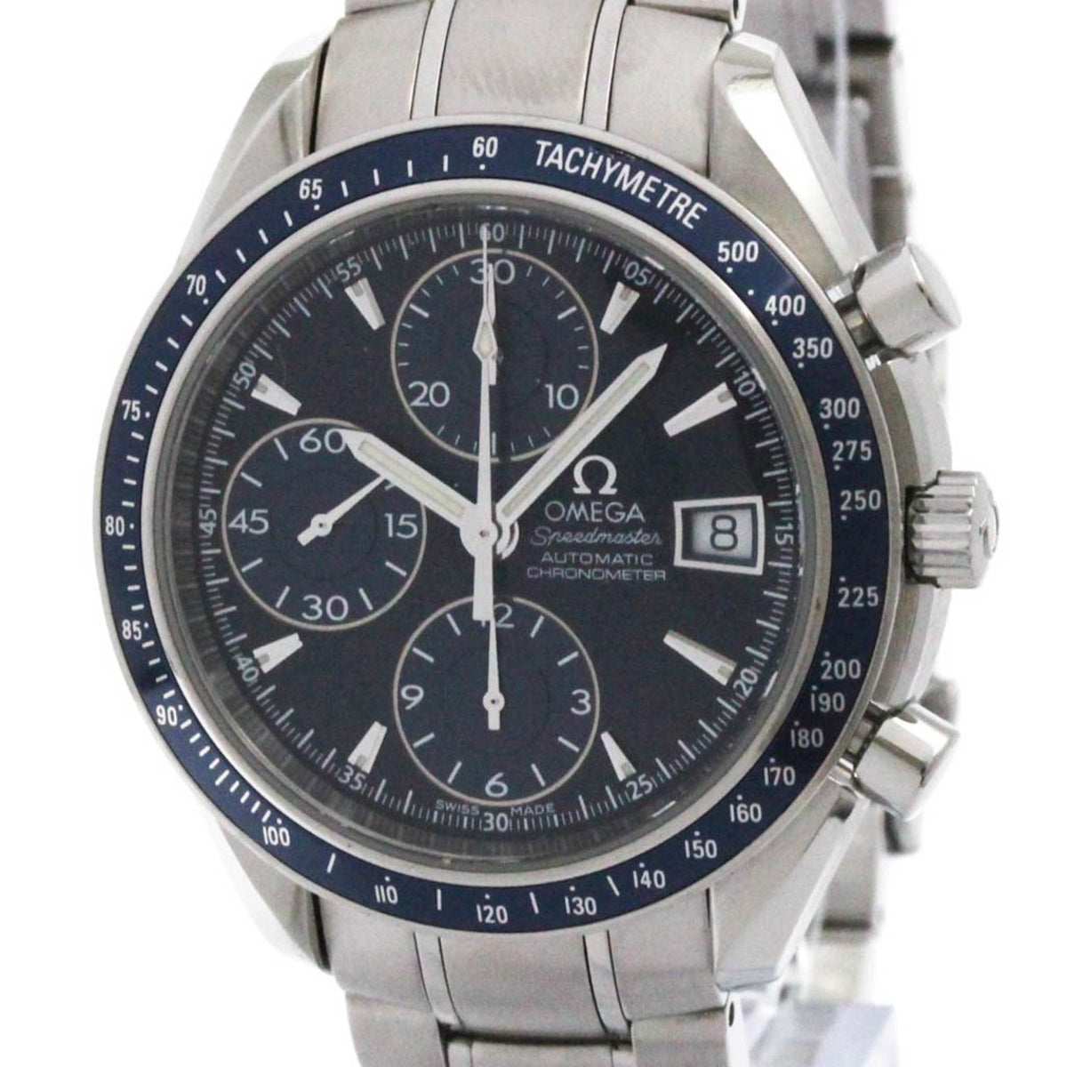 Pre-Owned OMEGA Speedmaster Date Steel Automatic Mens Watch 3212.80 Polished