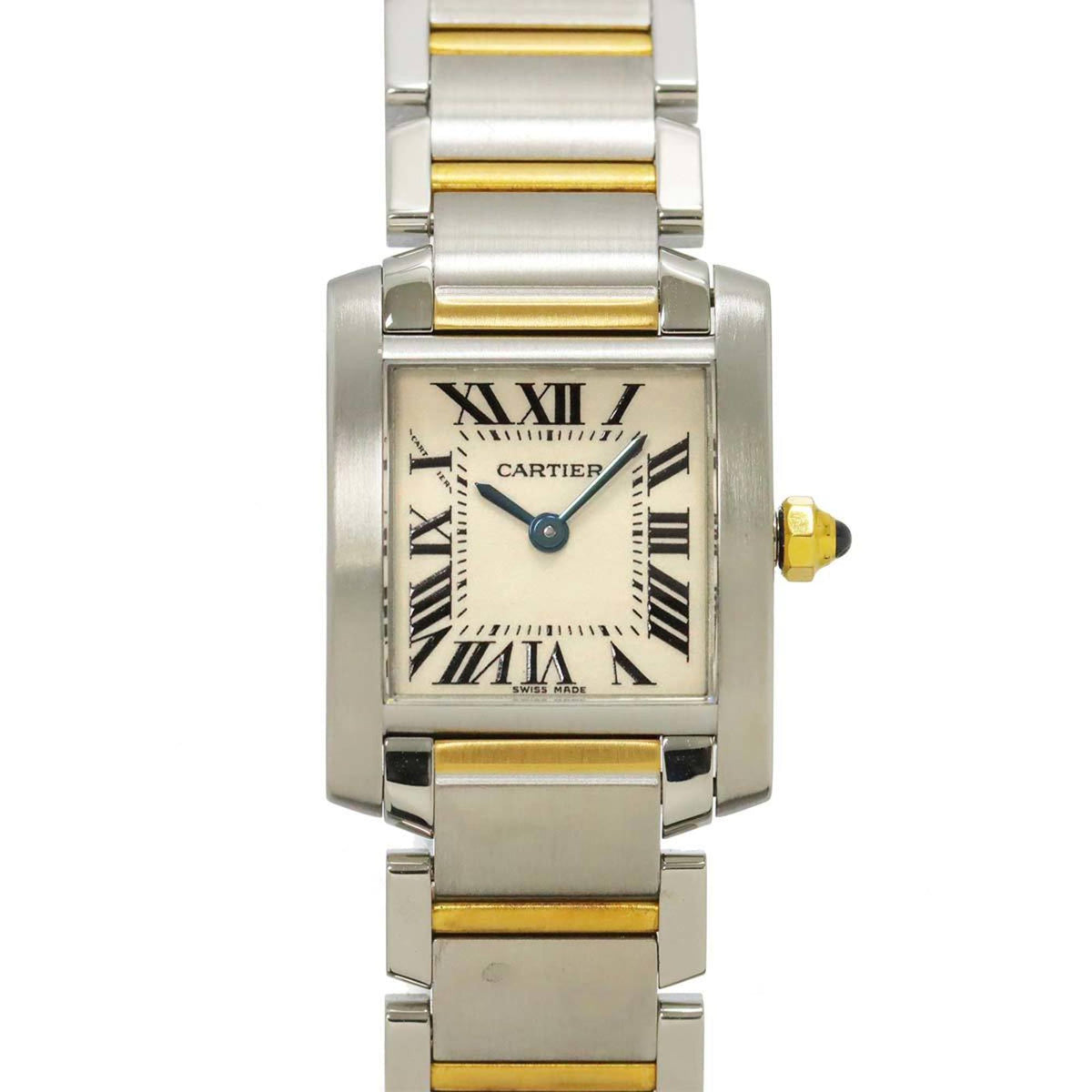 Pre-Owned Cartier Tank Fran?aise SM Two-tone Watch W51007Q4 Women's Ivory and Yellow Gold Quartz