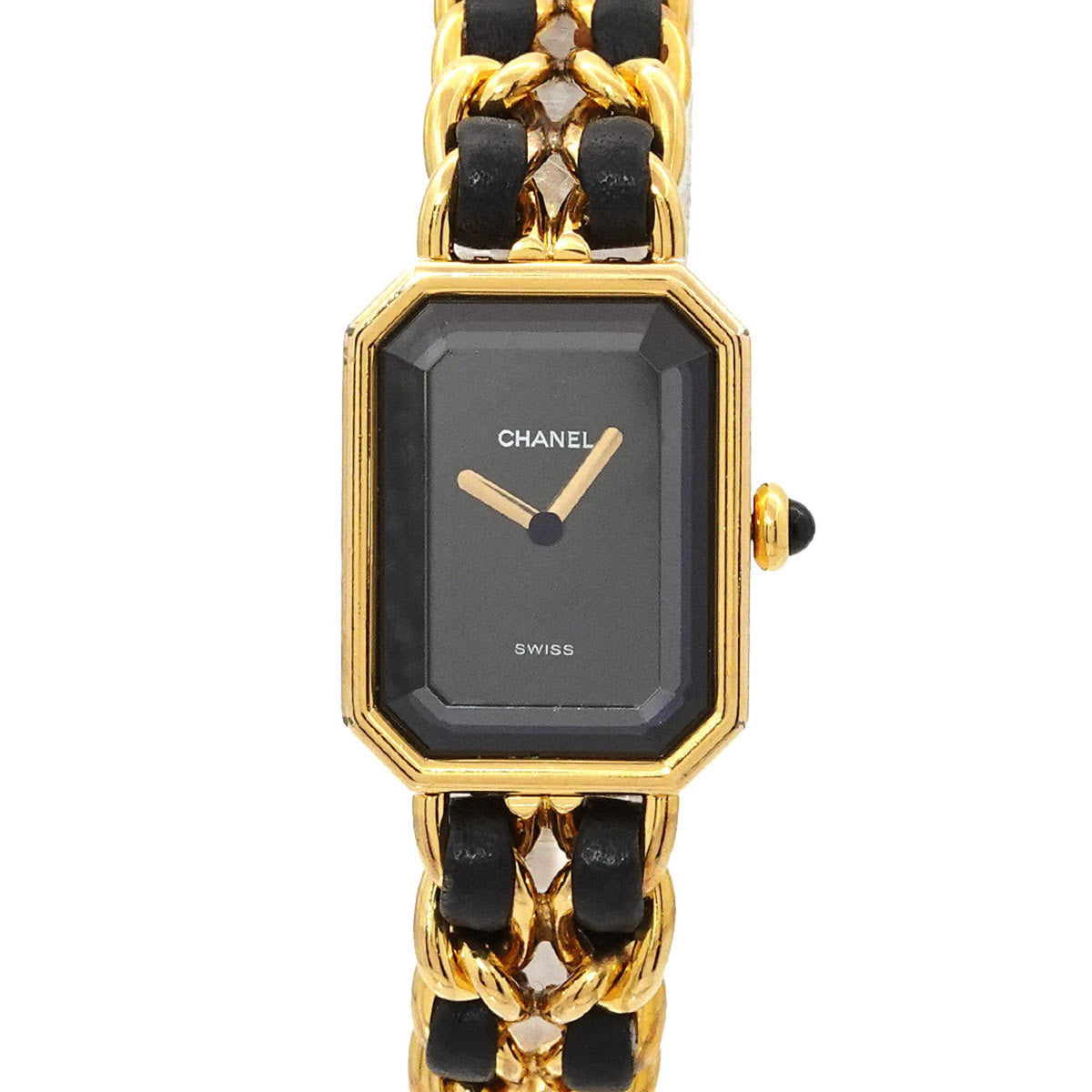 Pre-Owned Chanel Premiere Large Size H0001 Women's Watch Black Gold Quartz