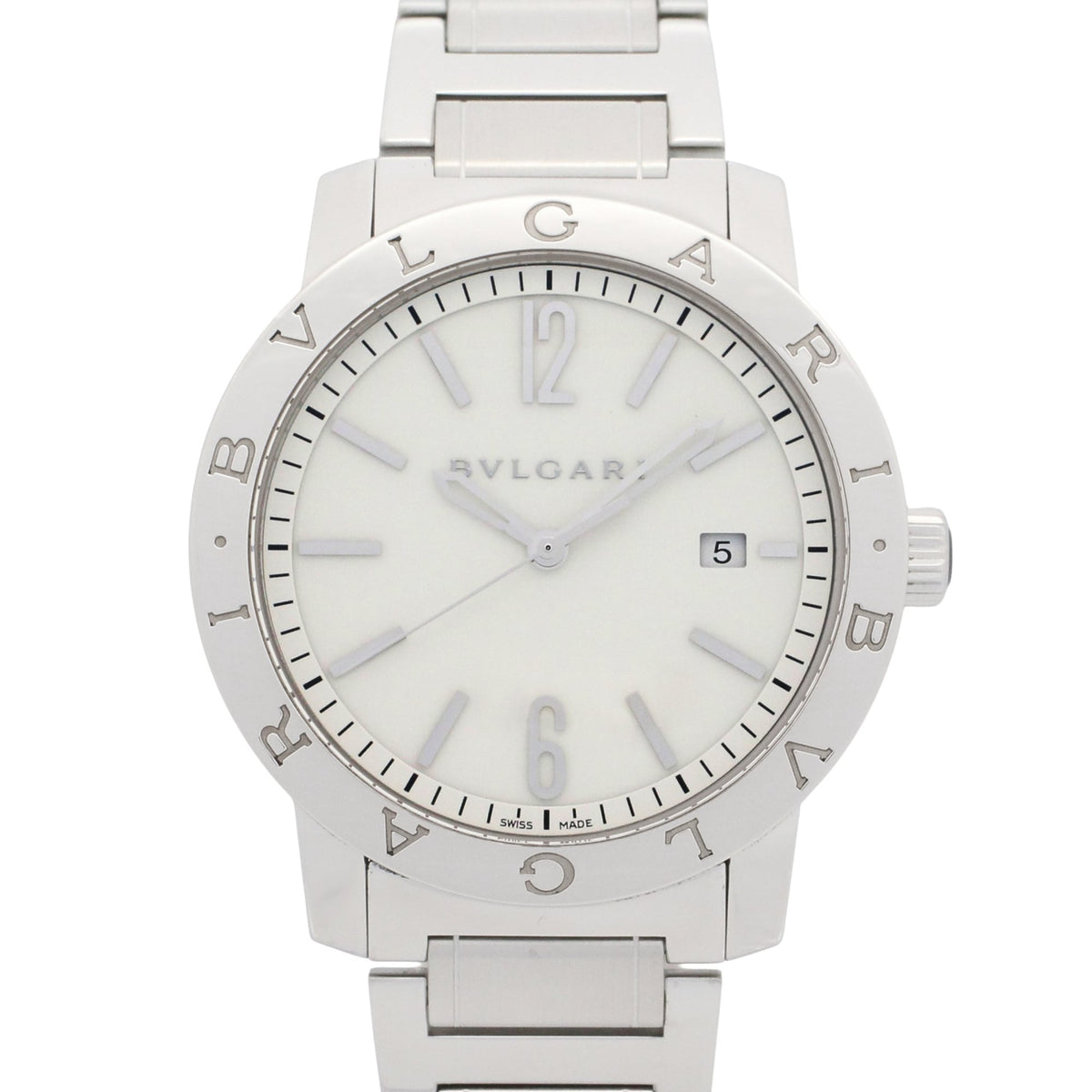 Pre-Owned Bulgari BVLGARI Watch Stainless Steel Men's White BB41S
