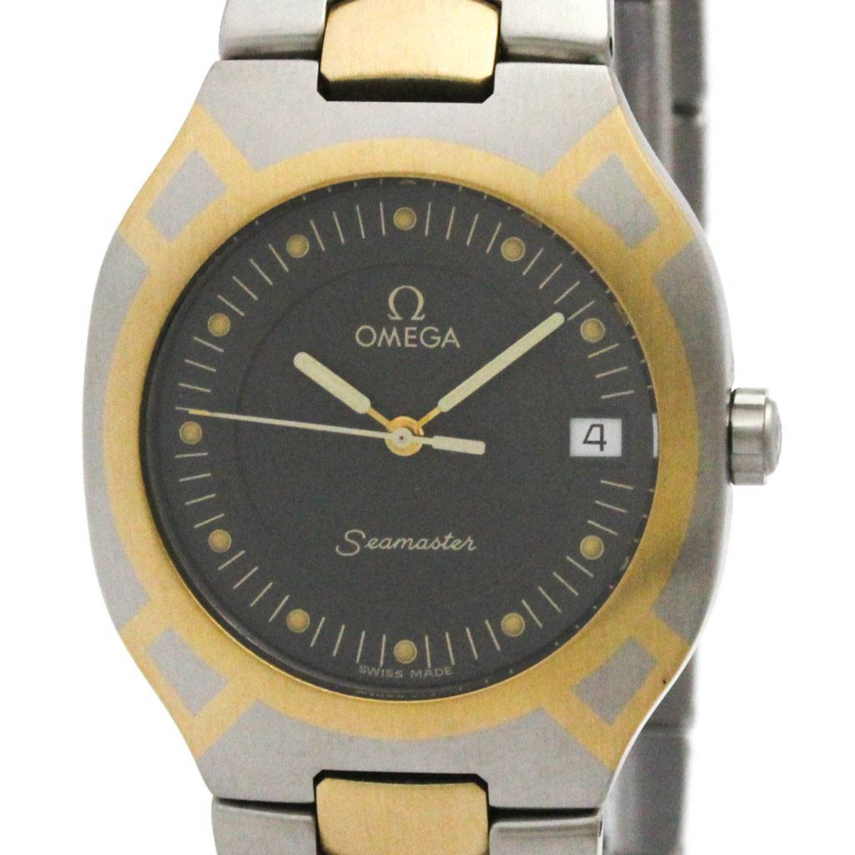 Pre-Owned OMEGA Seamaster Polaris 18K Gold Steel Mens Watch 396.1022 Polished